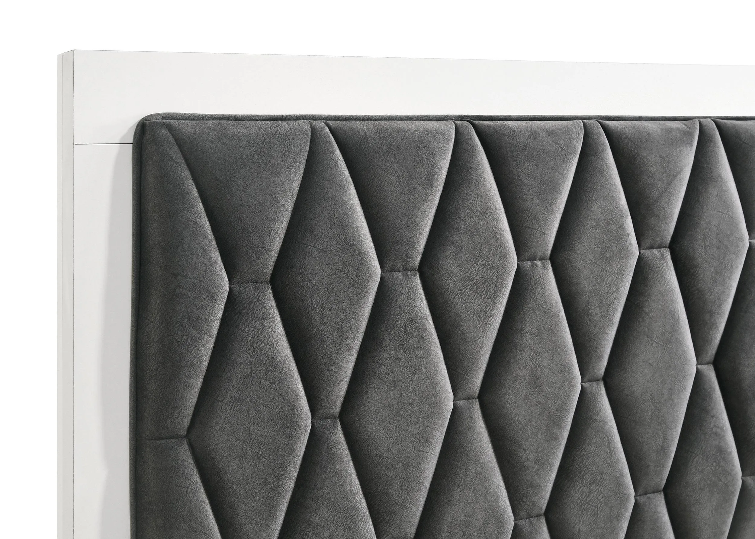 Sonora White Eastern King Upholstered Panel Bed - Image 5