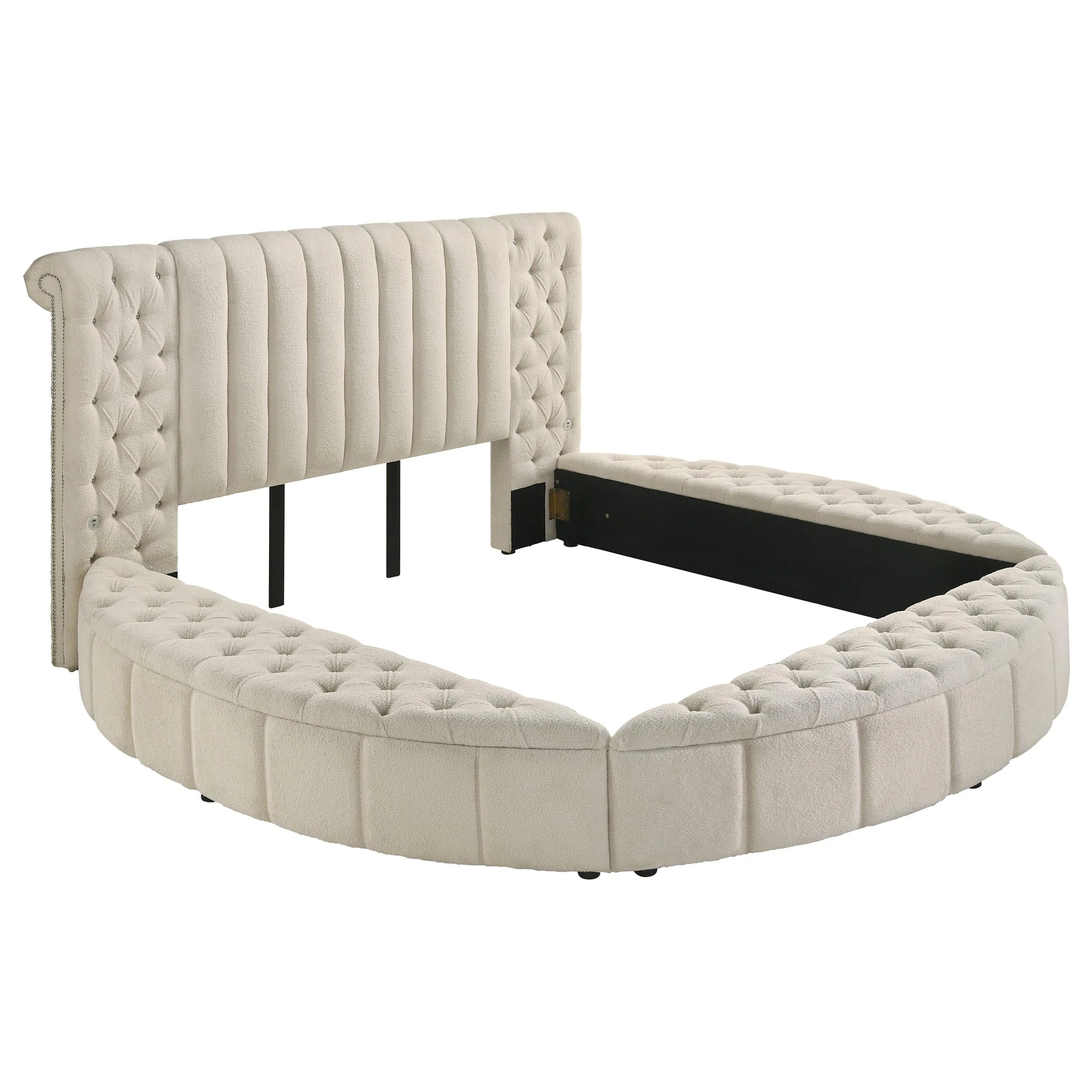 Sonya Ivory 4-Piece Upholstered Queen Bedroom Set - Image 3