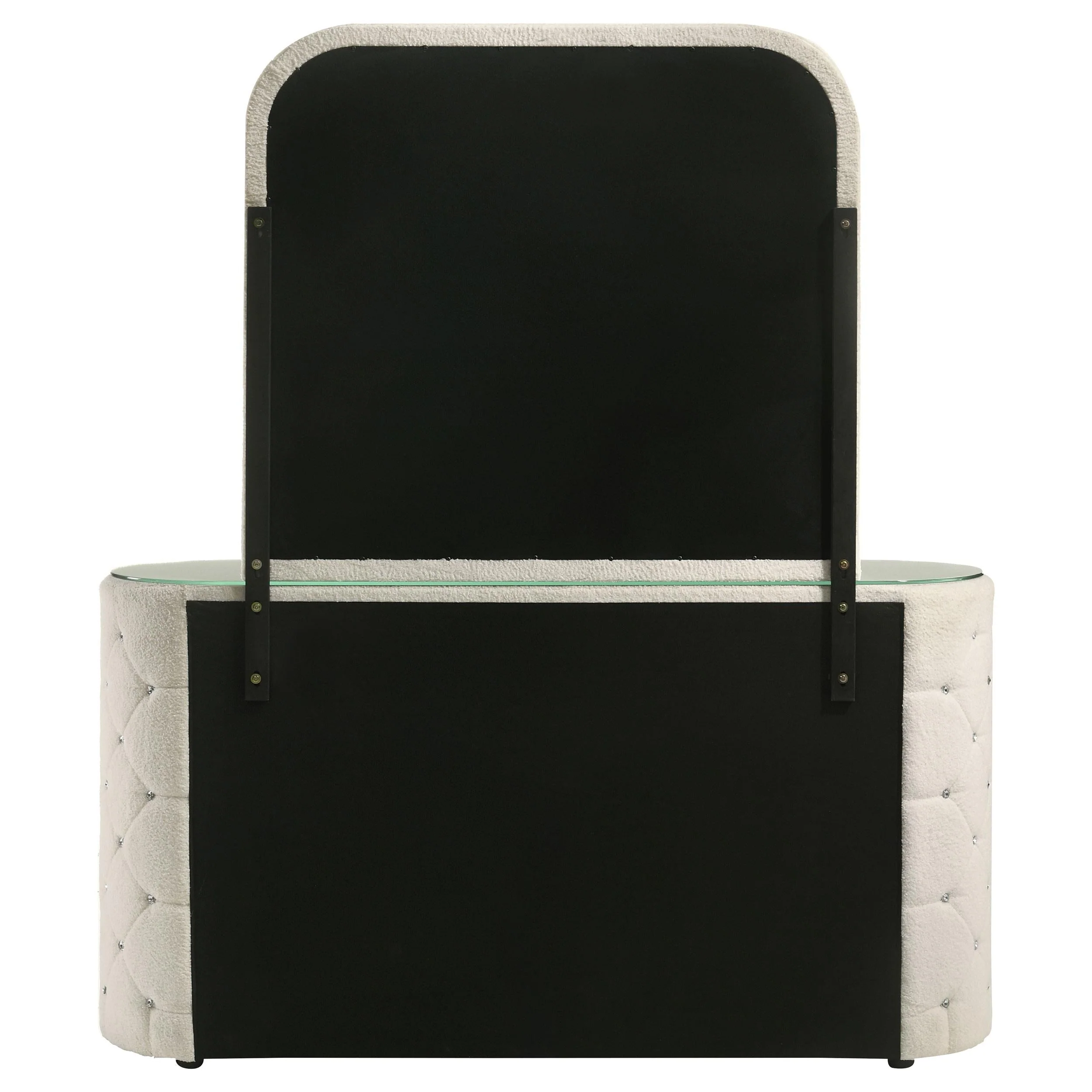 Sonya Ivory 6-Drawer Upholstered Bedroom Dresser with Mirror - Image 7