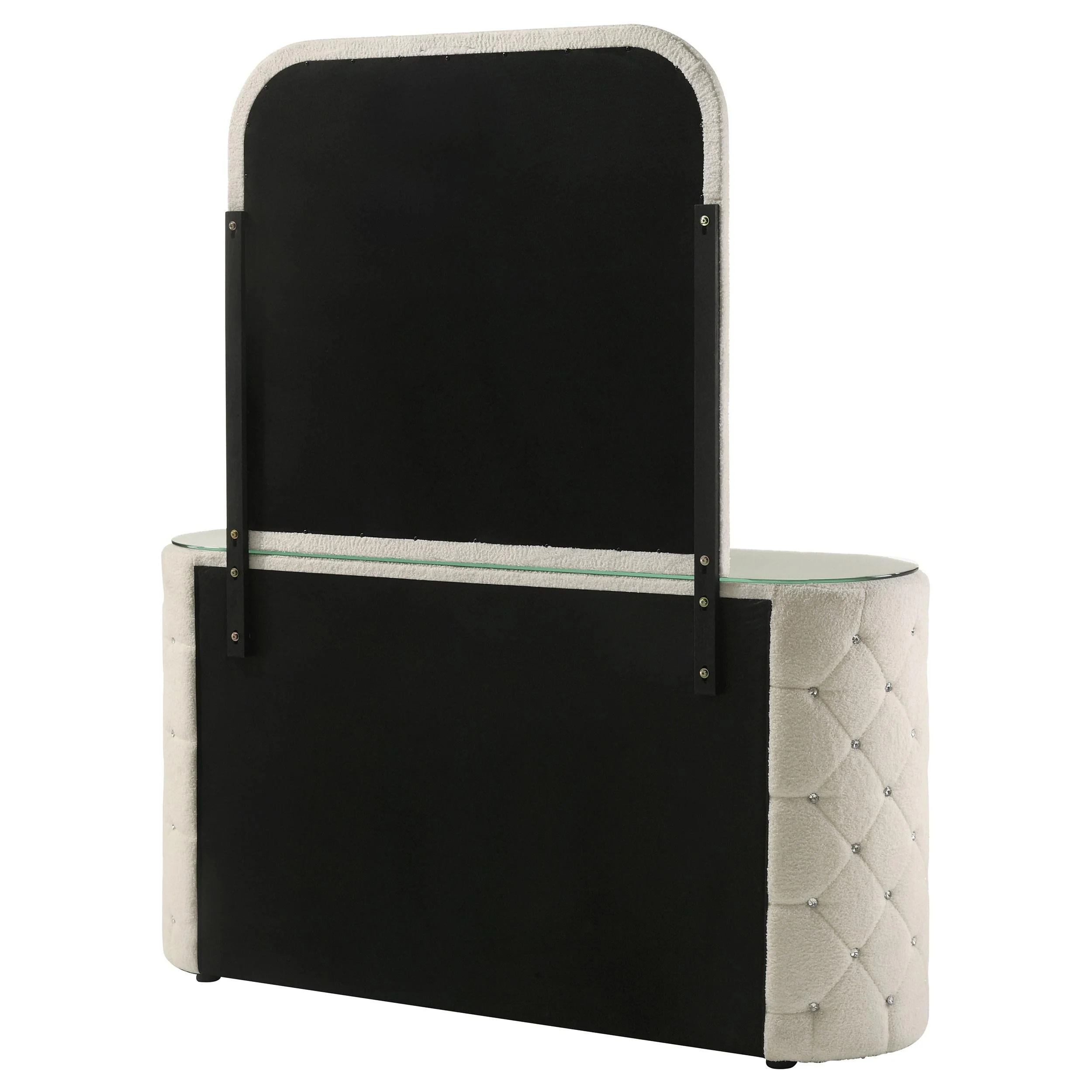 Sonya Ivory 6-Drawer Upholstered Bedroom Dresser with Mirror - Image 8