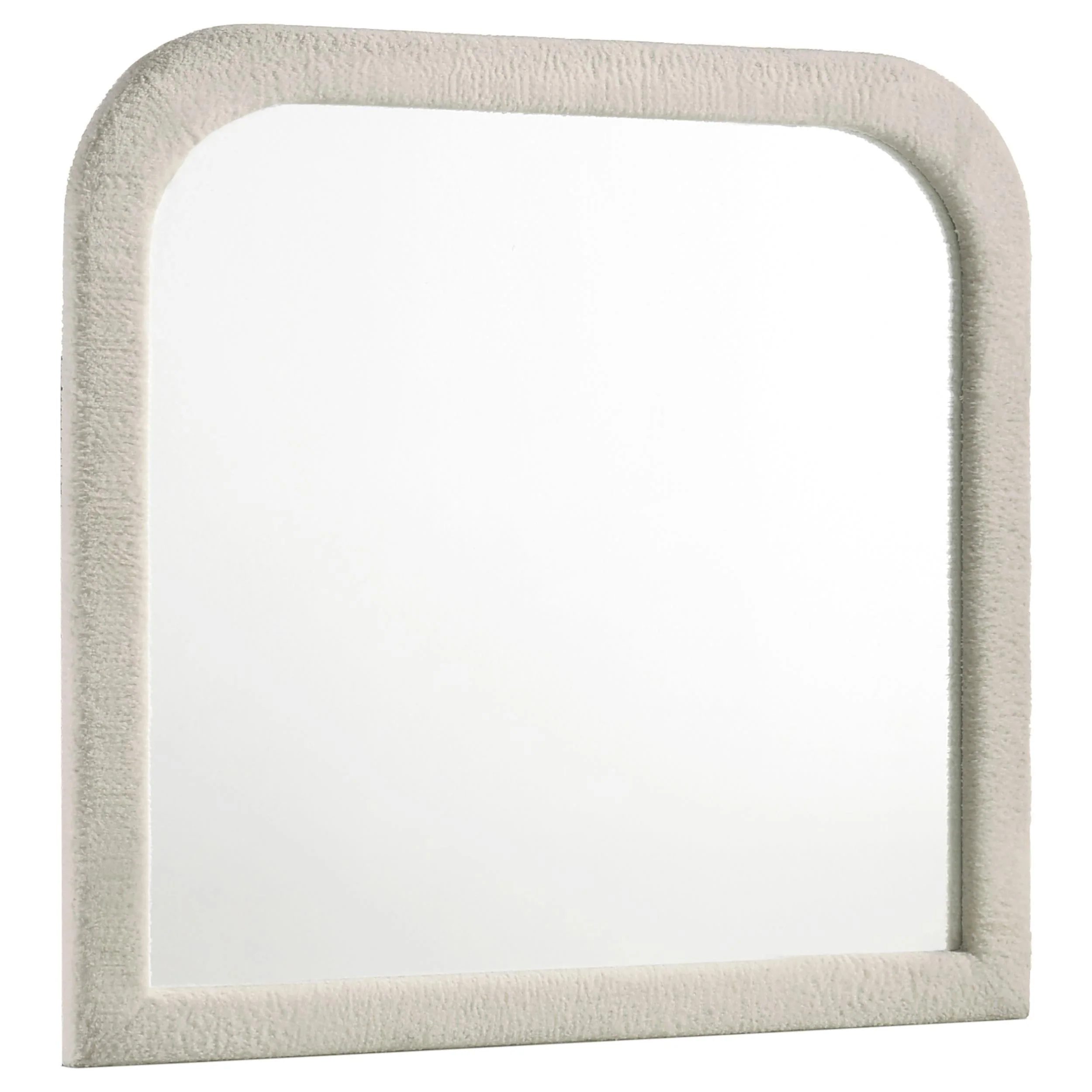 Sonya Ivory Upholstered Bedroom Dresser Mirror - Image 2