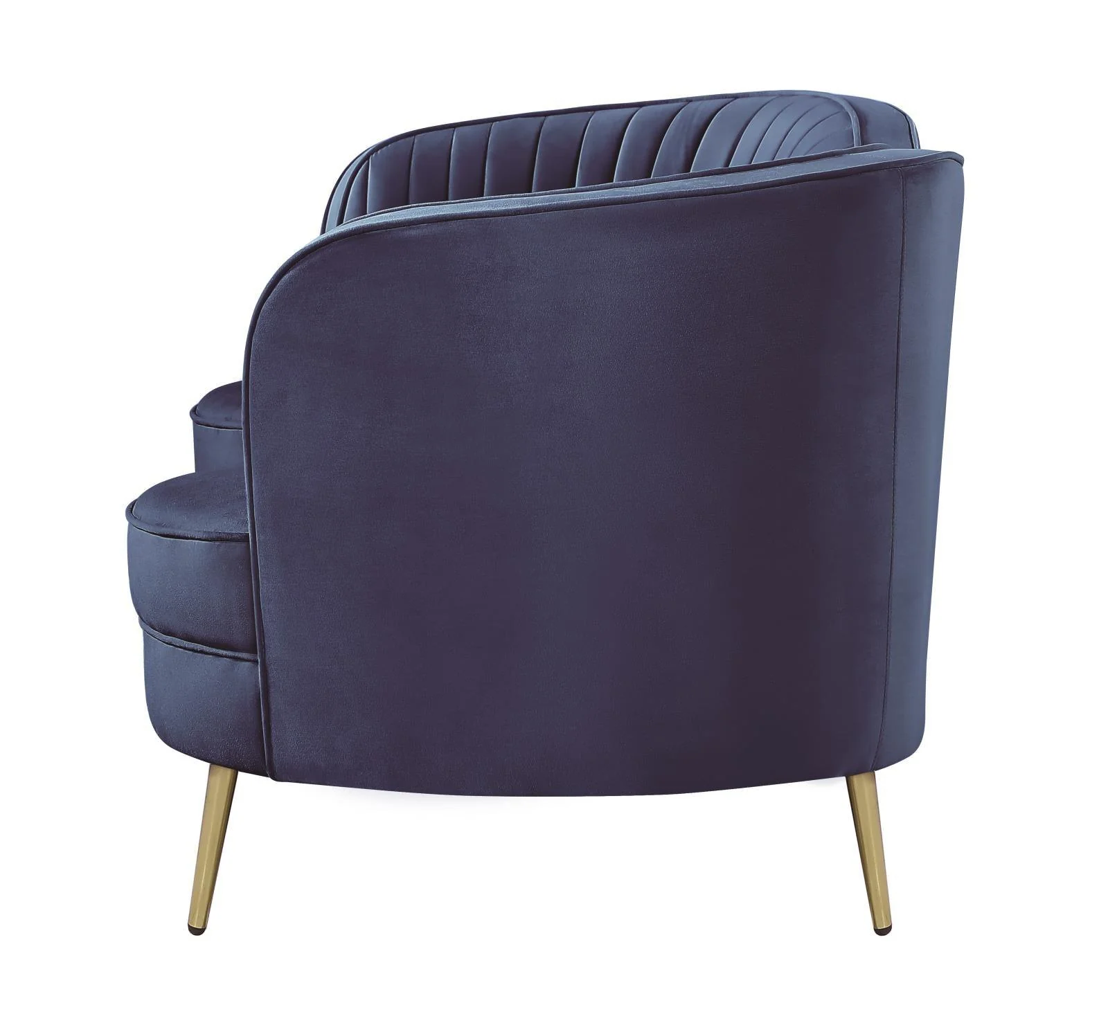 Sophia Blue Upholstered Camel Back Loveseat - Image 5