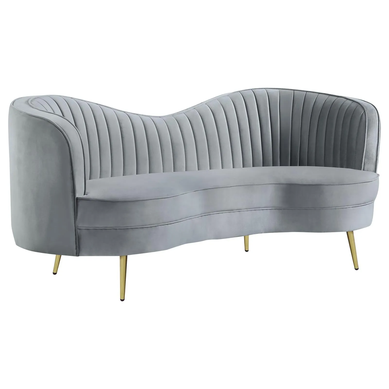 Sophia Gray Channel Tufted Living Room Set - Image 6