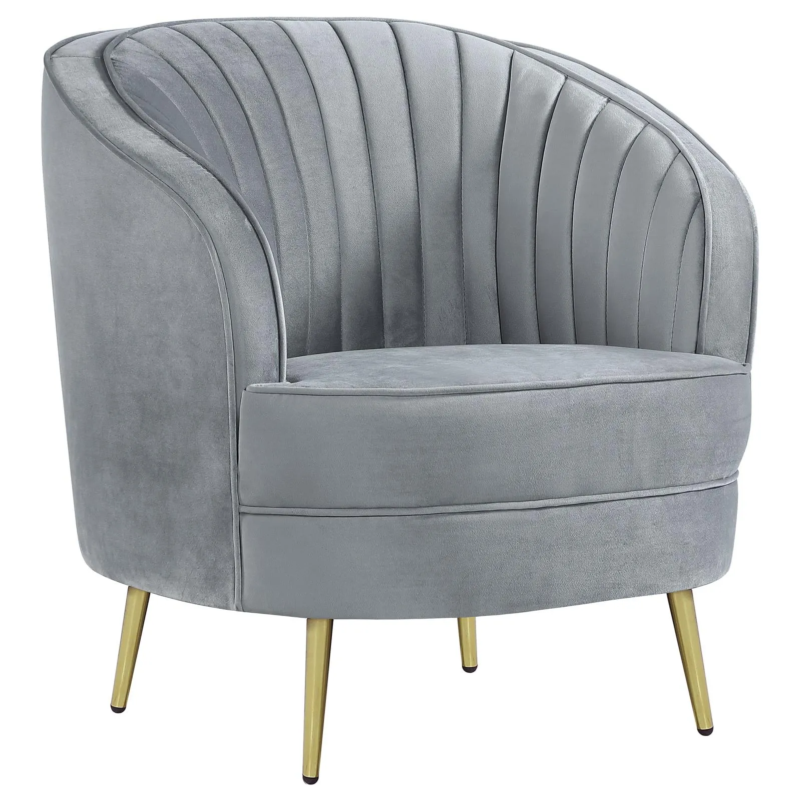 Sophia Gray Channel Tufted Living Room Set - Image 9