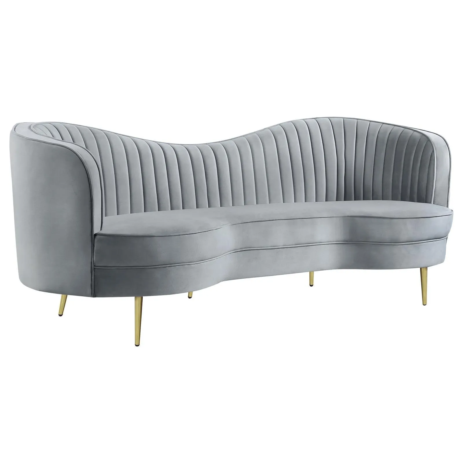 Sophia Upholstered Channel Tufted Sofa Grey - Image 10