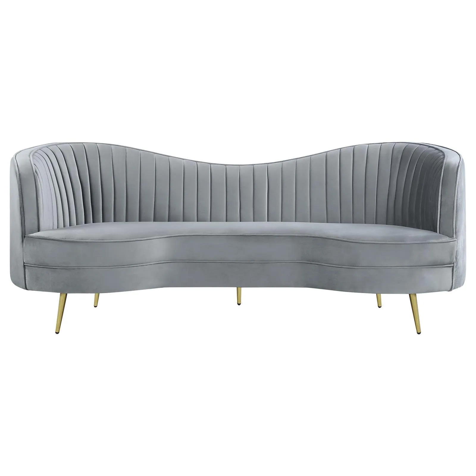 Sophia Upholstered Channel Tufted Sofa Grey - Image 2