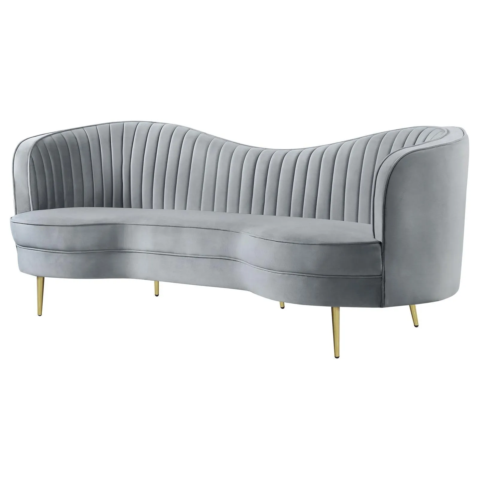 Sophia Upholstered Channel Tufted Sofa Grey - Image 3