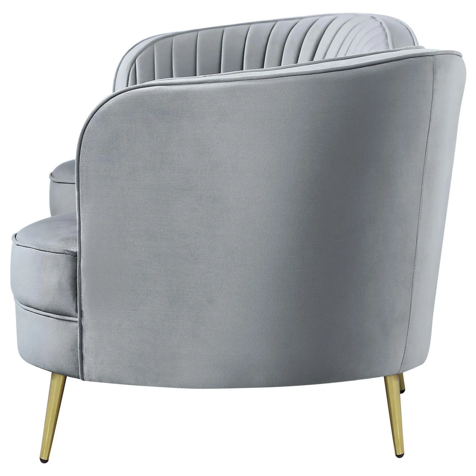 Sophia Upholstered Channel Tufted Sofa Grey - Image 4