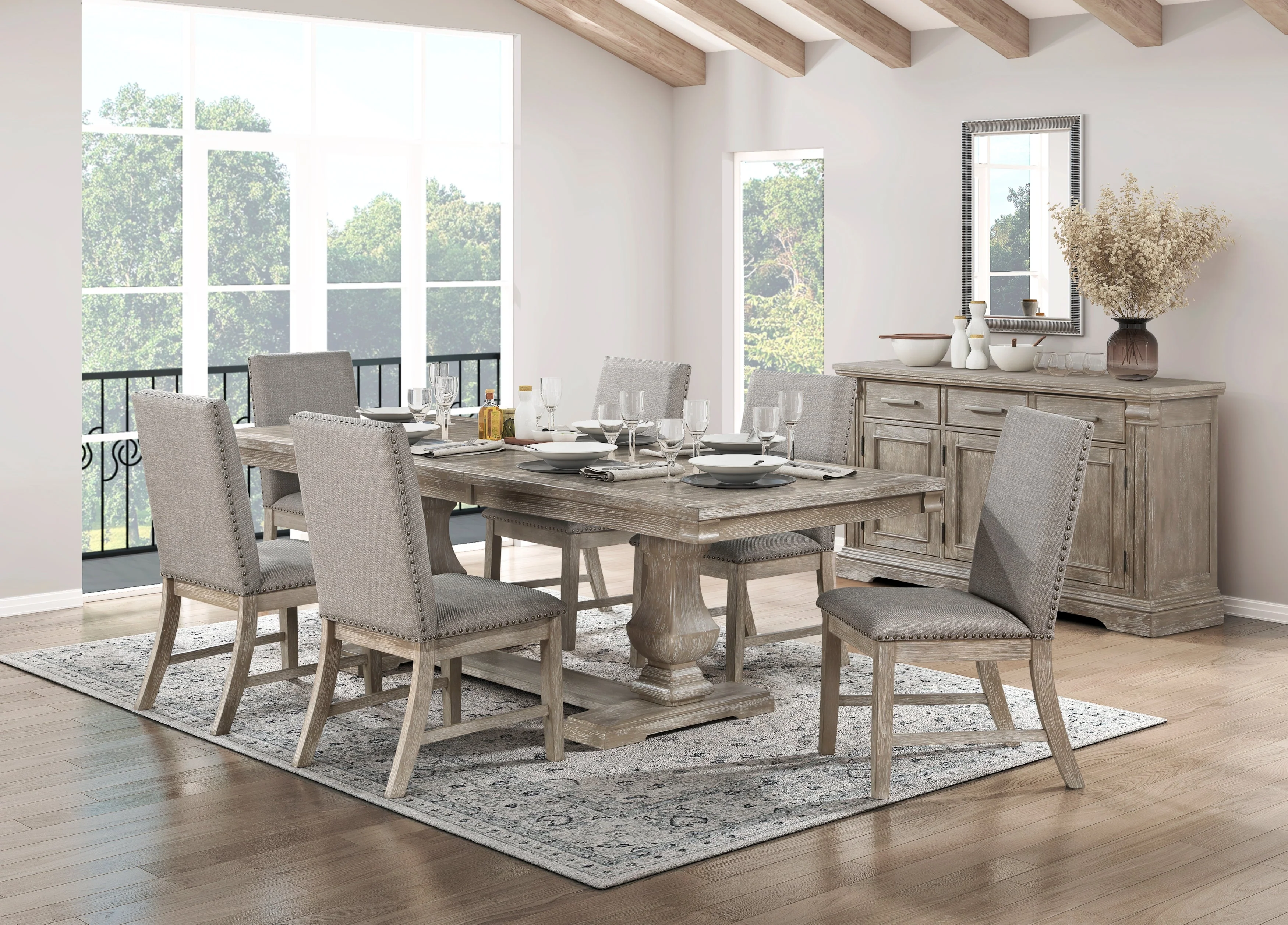 Southlake Brownish Gray Extendable Dining Table - Image 3