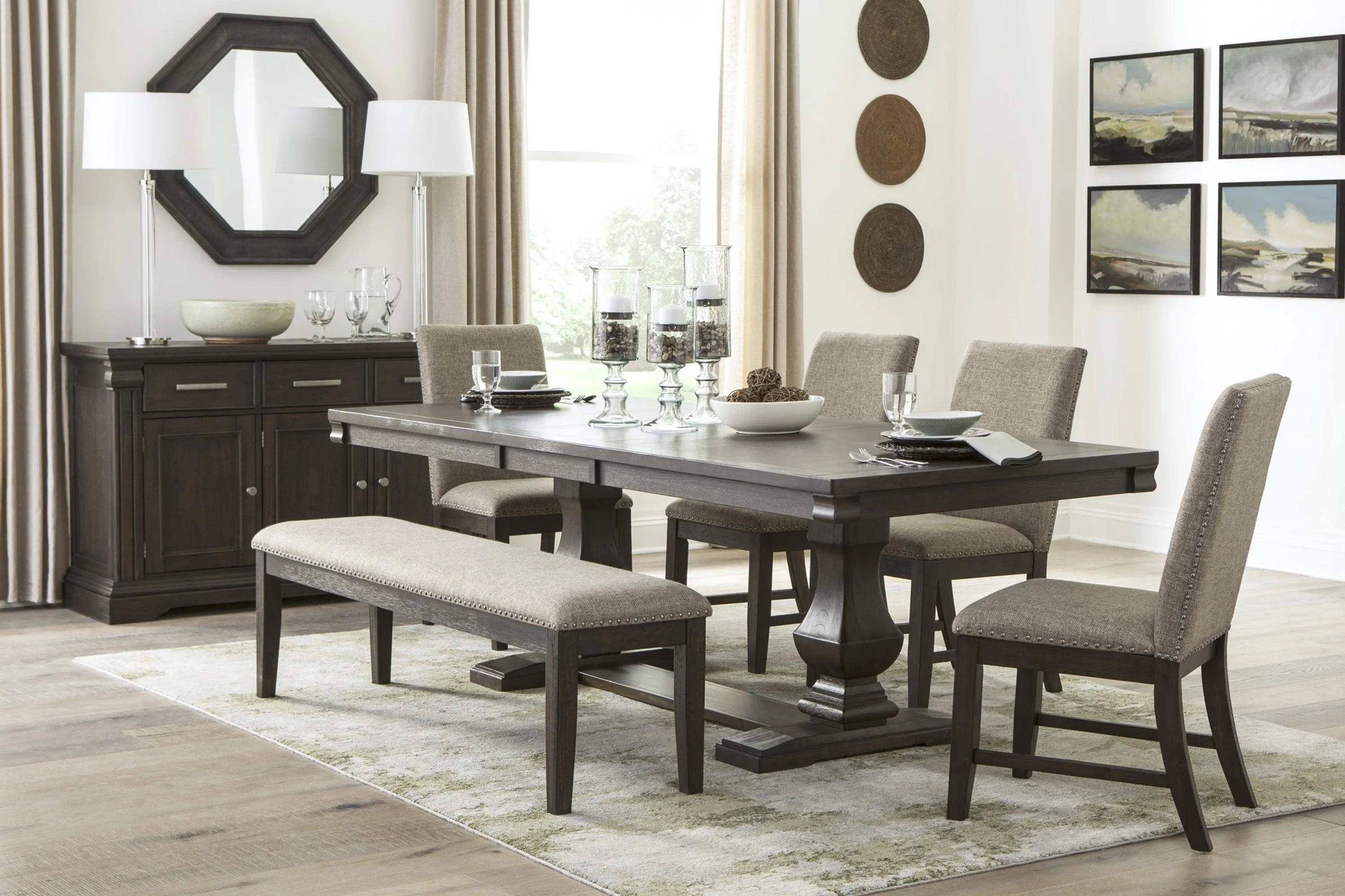 Southlake Wire Brushed Rustic Brown Server - Image 2