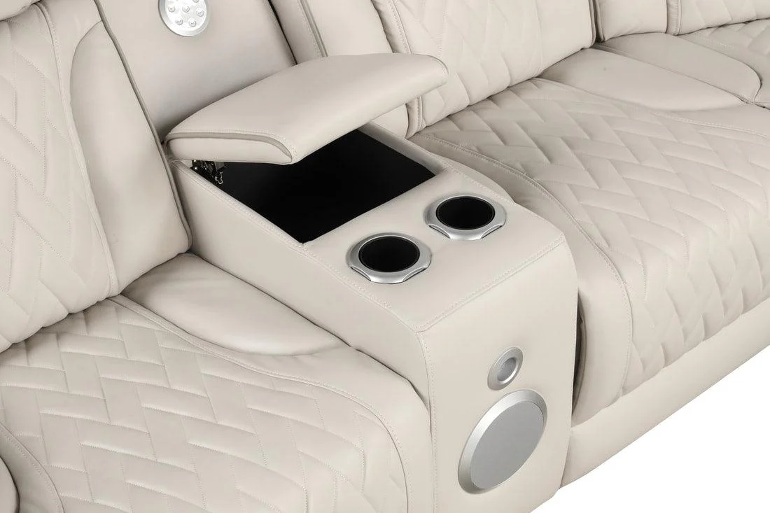 Spain Sand Power (Power Headrests) Reclining Sectional - Image 2