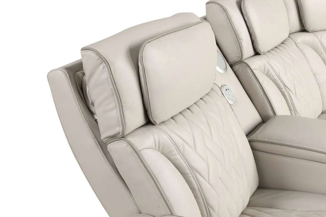 Spain Sand Power (Power Headrests) Reclining Sectional - Image 3