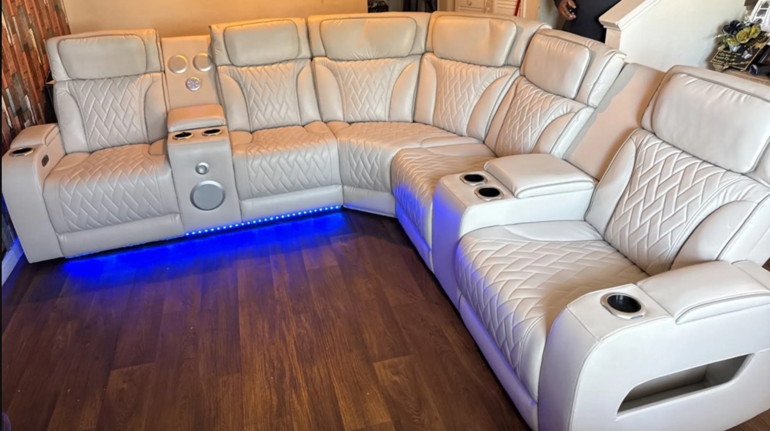 Spain Sand Power (Power Headrests) Reclining Sectional - Image 5