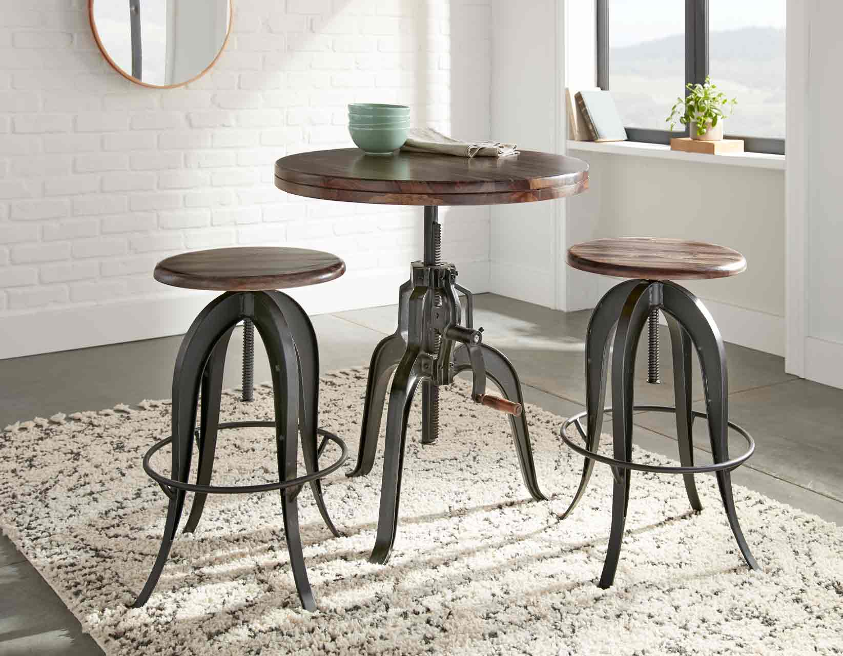 Sparrow Brown/Black Adjustable Height Dining Set