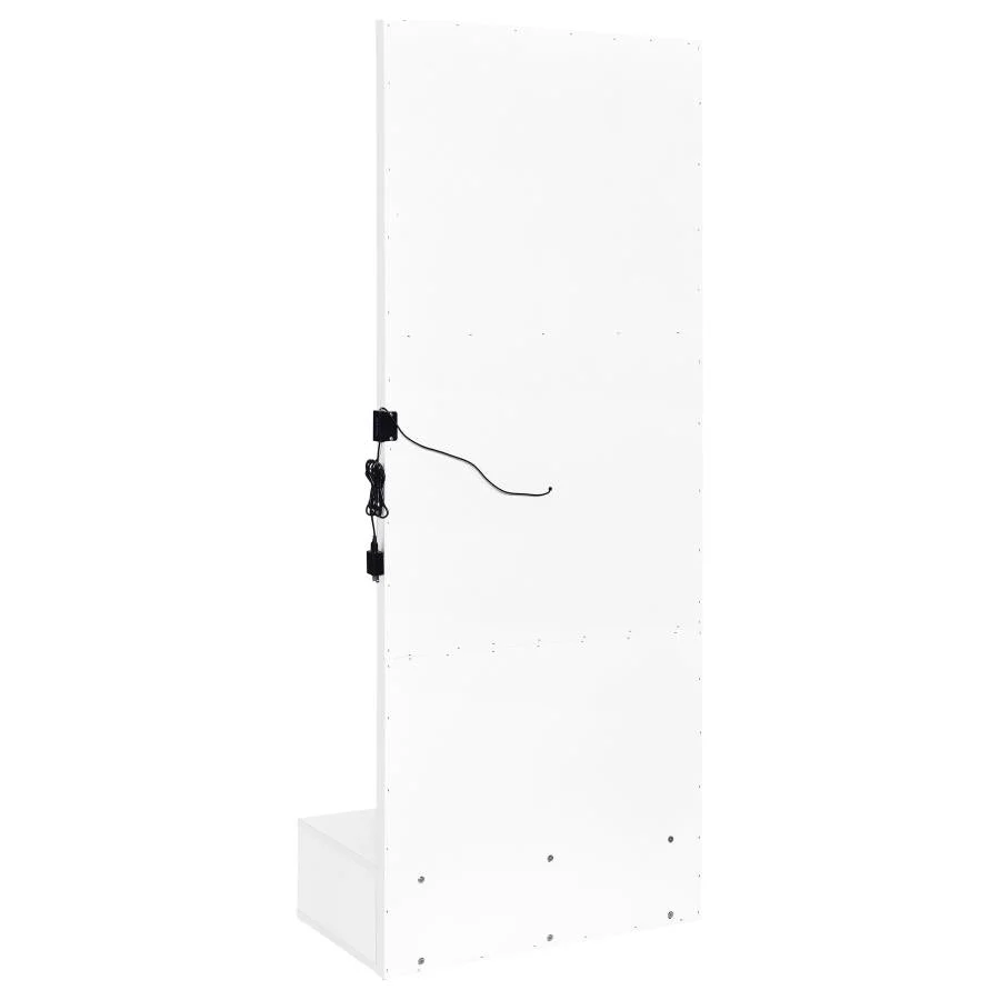 Spector White High Gloss 1-drawer Lighted Full-Length Floor Mirror - Image 5