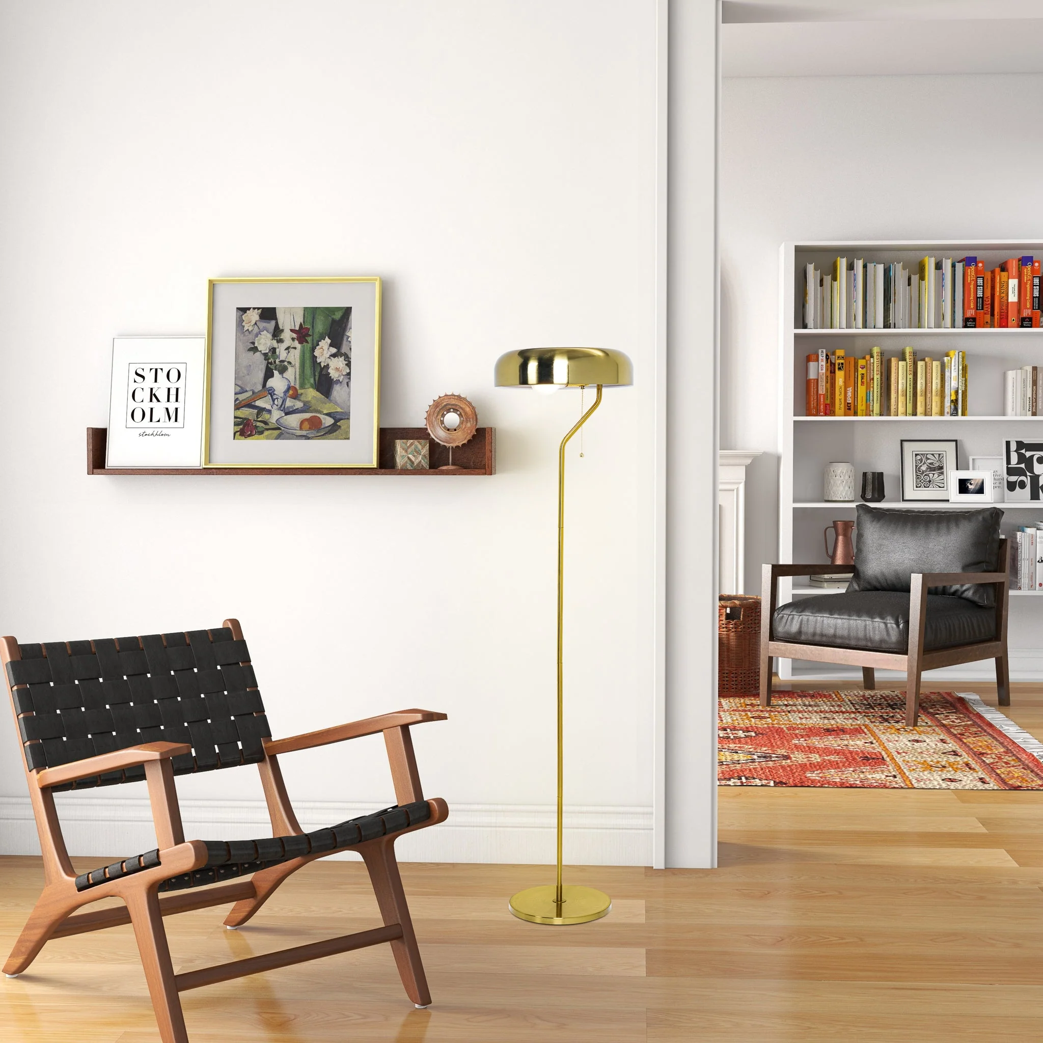 Spectra Floor Lamp - Gold outer and White inner - Image 2