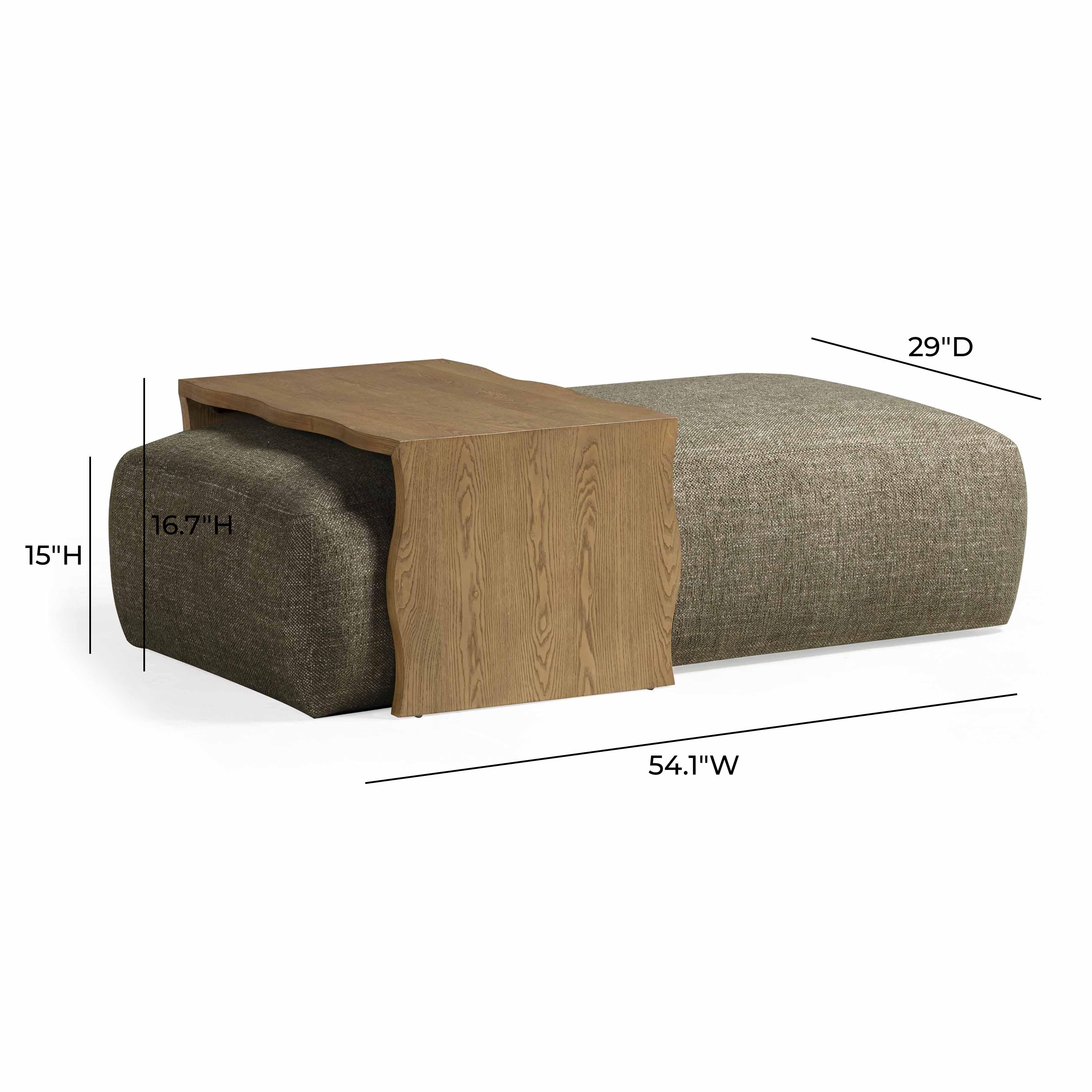 Spencer Performance Basketweave Ottoman with Bridge Table - Image 11