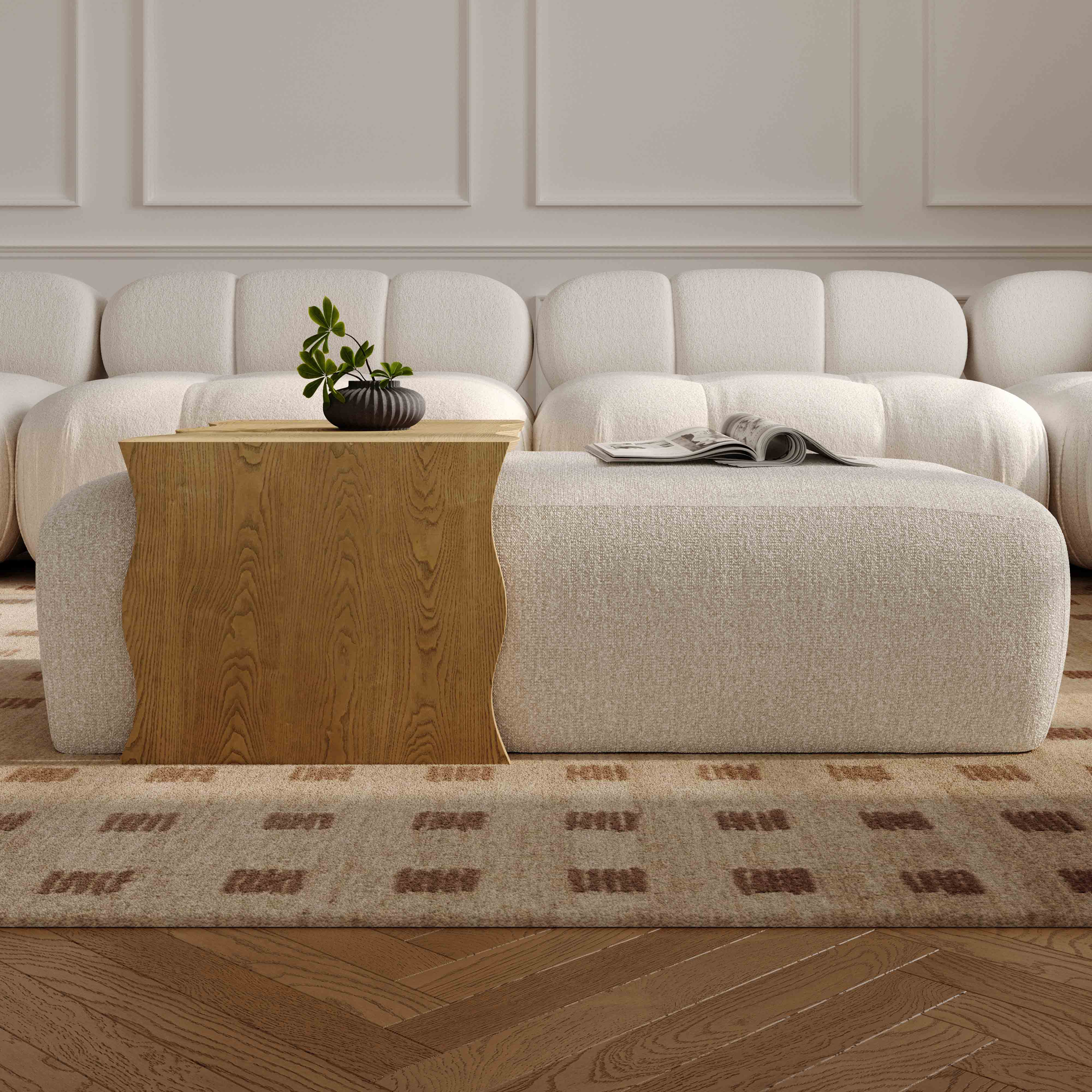 Spencer Performance Basketweave Ottoman with Bridge Table - Image 12