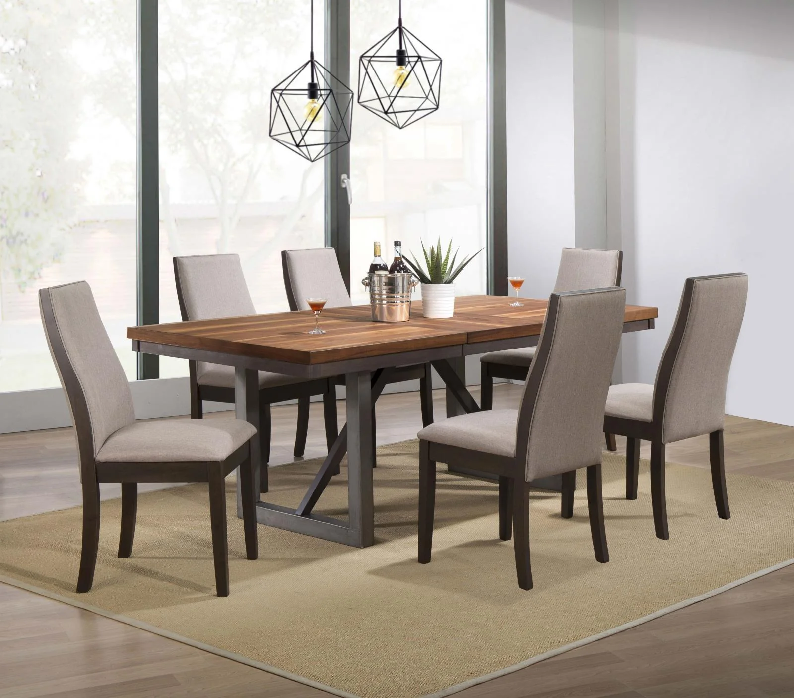 Spring Creek Natural Walnut Dining Table with Extension Leaf - Image 2