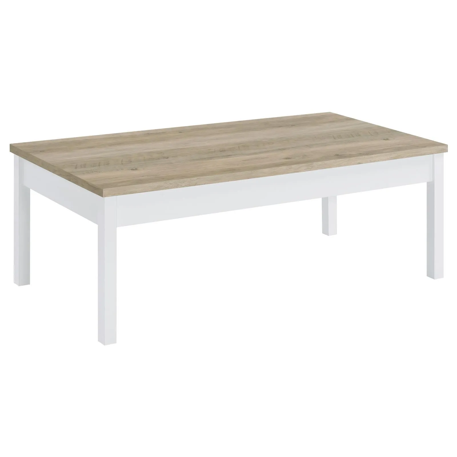 Stacie Antique Pine and White 3-piece Composite Wood Coffee Table Set - Image 2