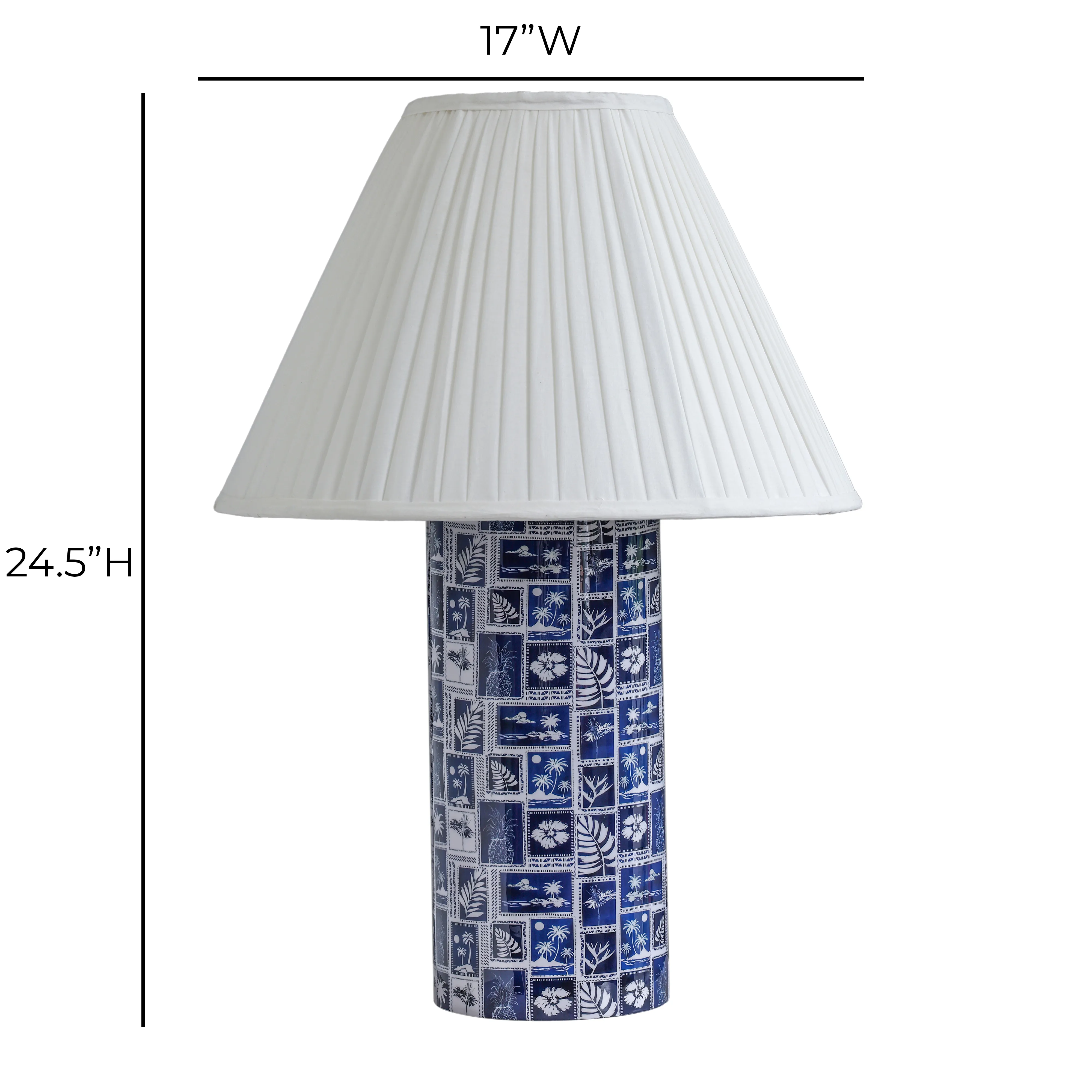 Stamp Blue Pleated Table Lamp - Image 5