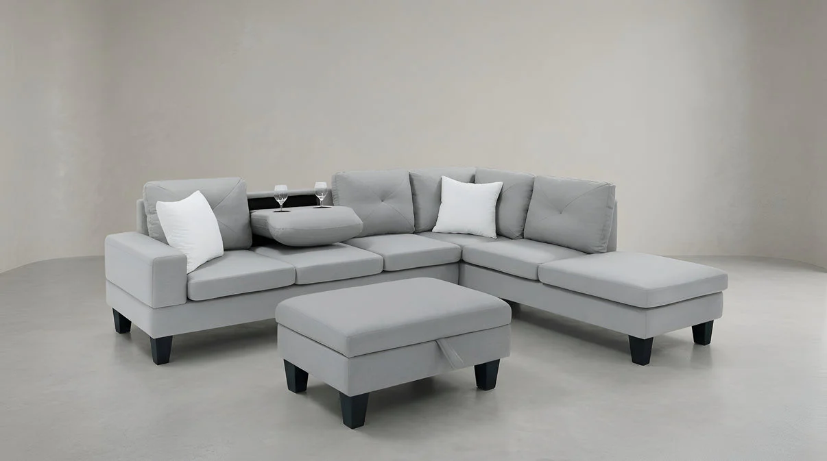 Star Light Grey RAF Sectional - Image 3