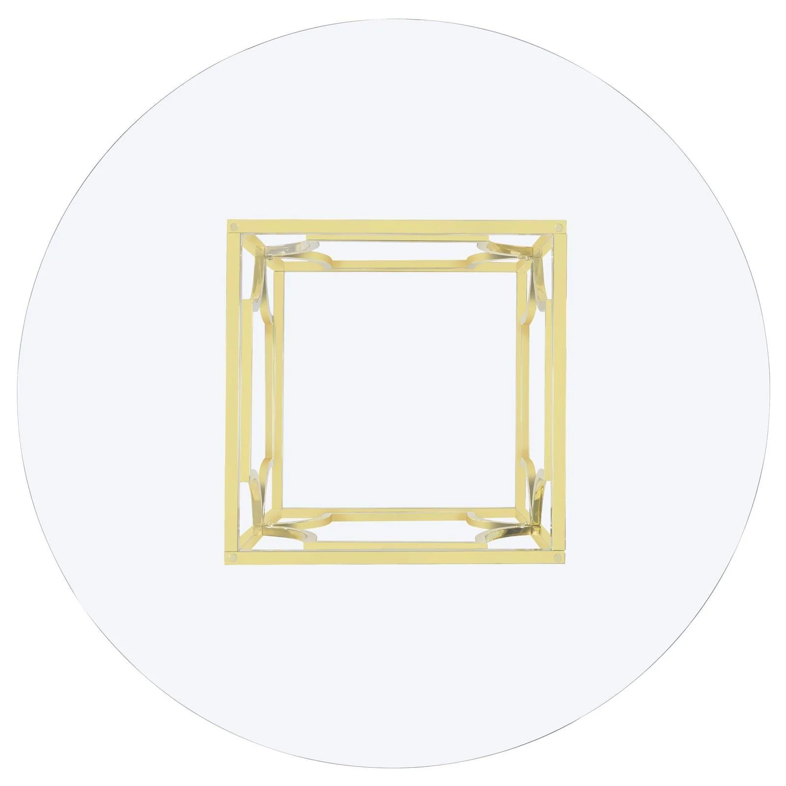 Starlight Clear and Brass Round Glass Top Dining Table - Image 3