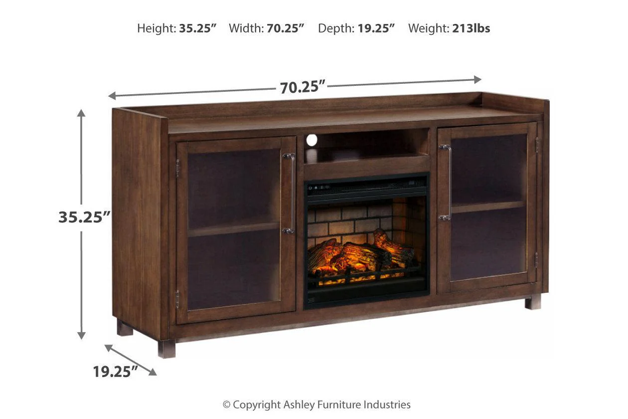 Starmore Brown 70" TV Stand with Electric Fireplace - Image 5