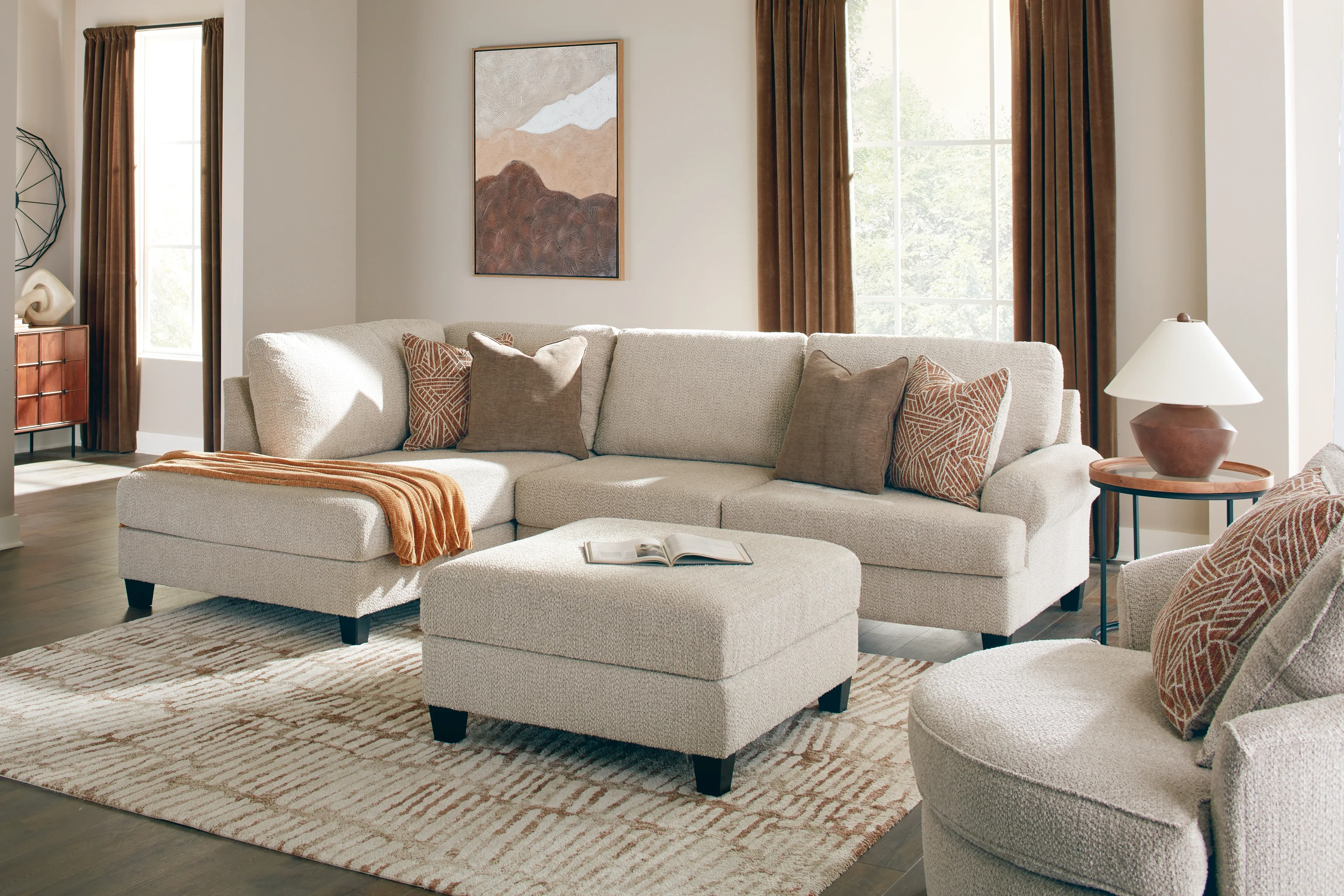 Steelwater Retreat Latte 2-Piece Sectional with LAF Chaise and Accent Ottoman - Image 2