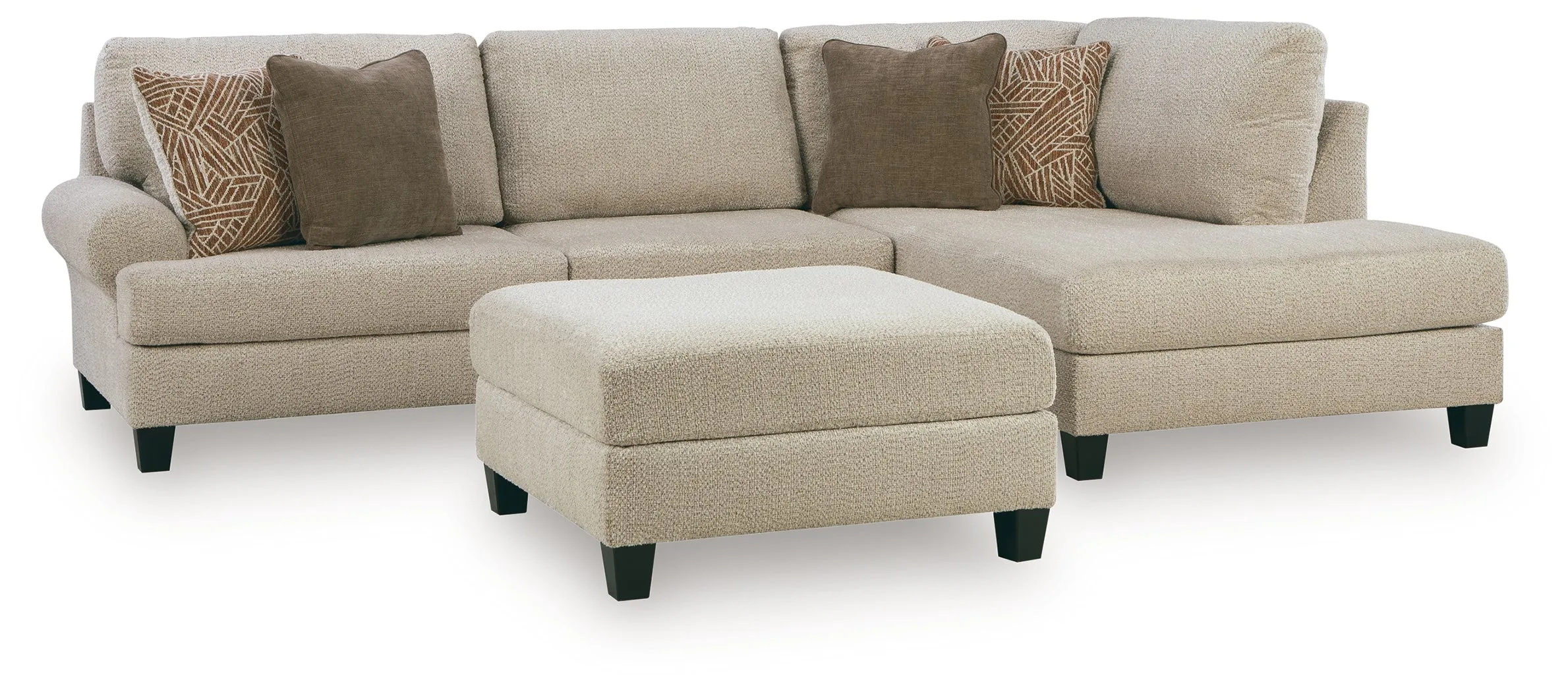 Steelwater Retreat Latte 2-Piece Sectional with RAF Chaise and Accent Ottoman - Image 2