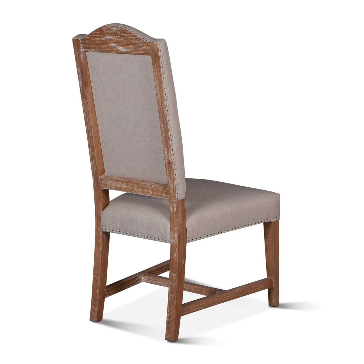 Stella 21" Camelback Dining Chair in Natural Linen with Oak Legs, Set of 2 - Image 6