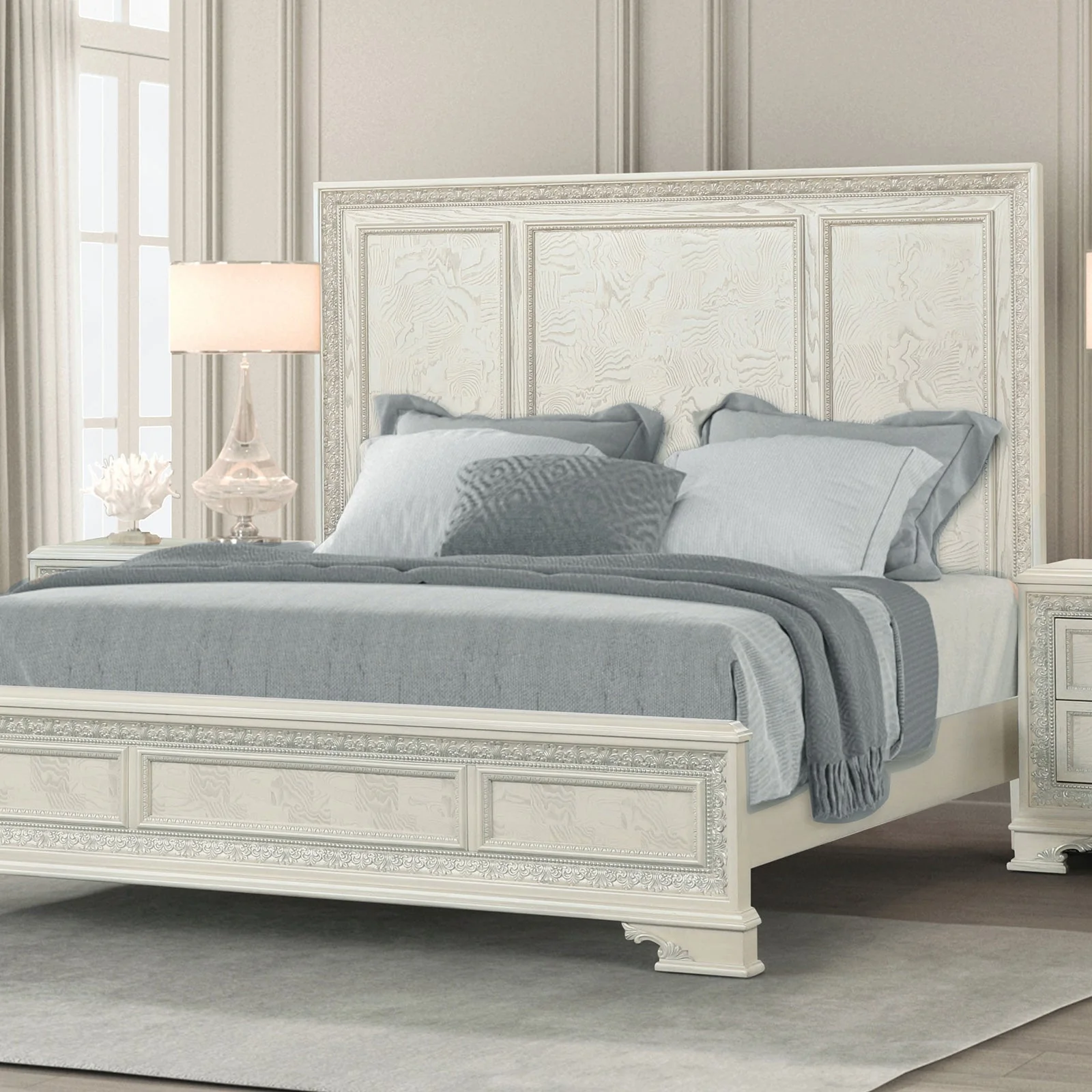 Stella Mia Creamy White King Bed - Image 2