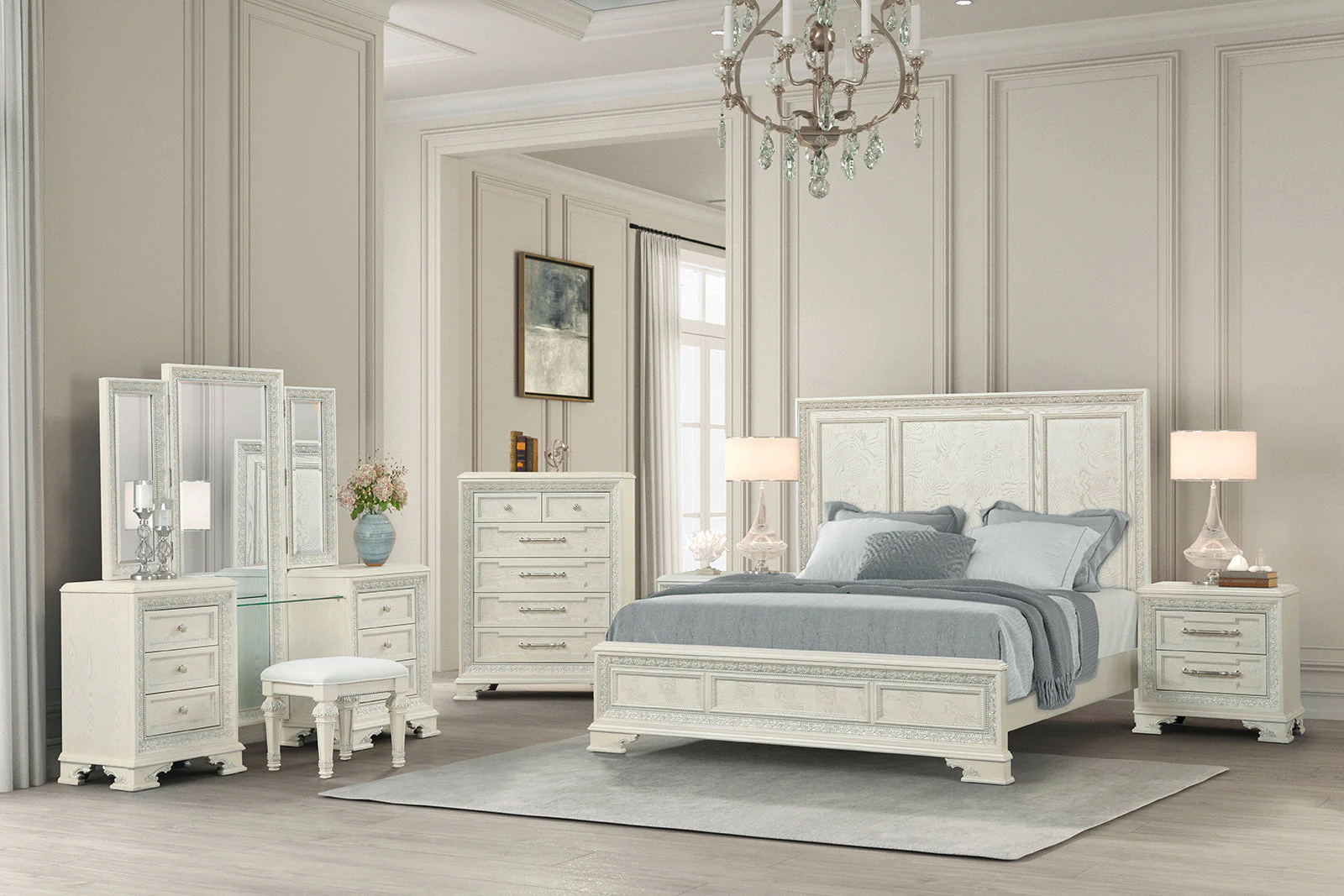 Stella Mia Creamy White King Bed - Image 7