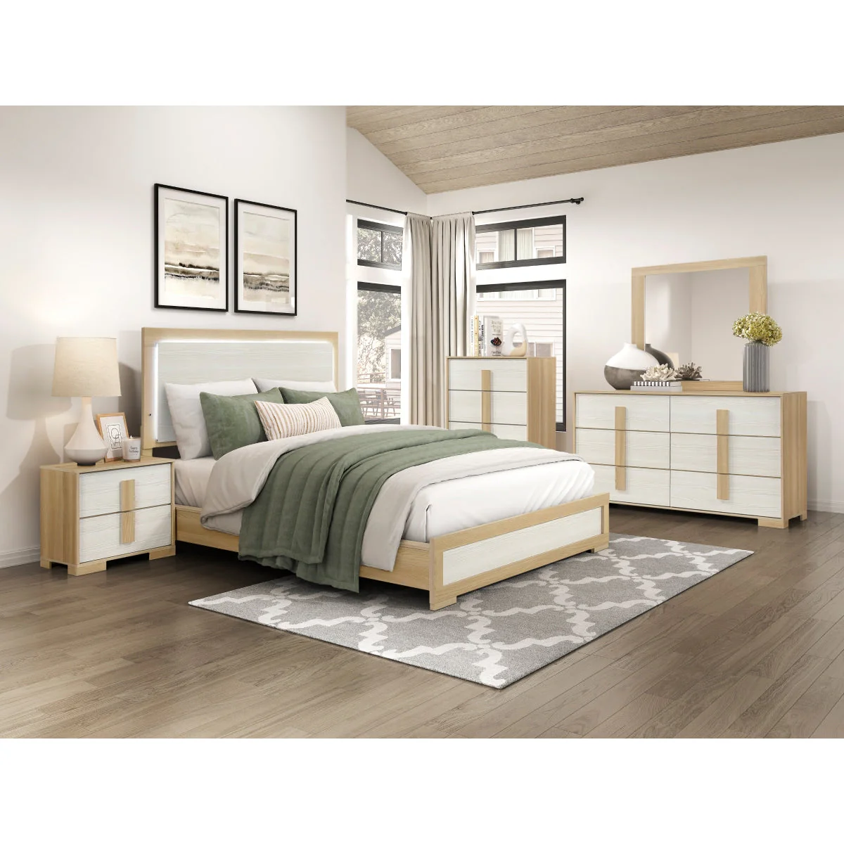 Sterling Natural/White LED Full Bed - Image 2