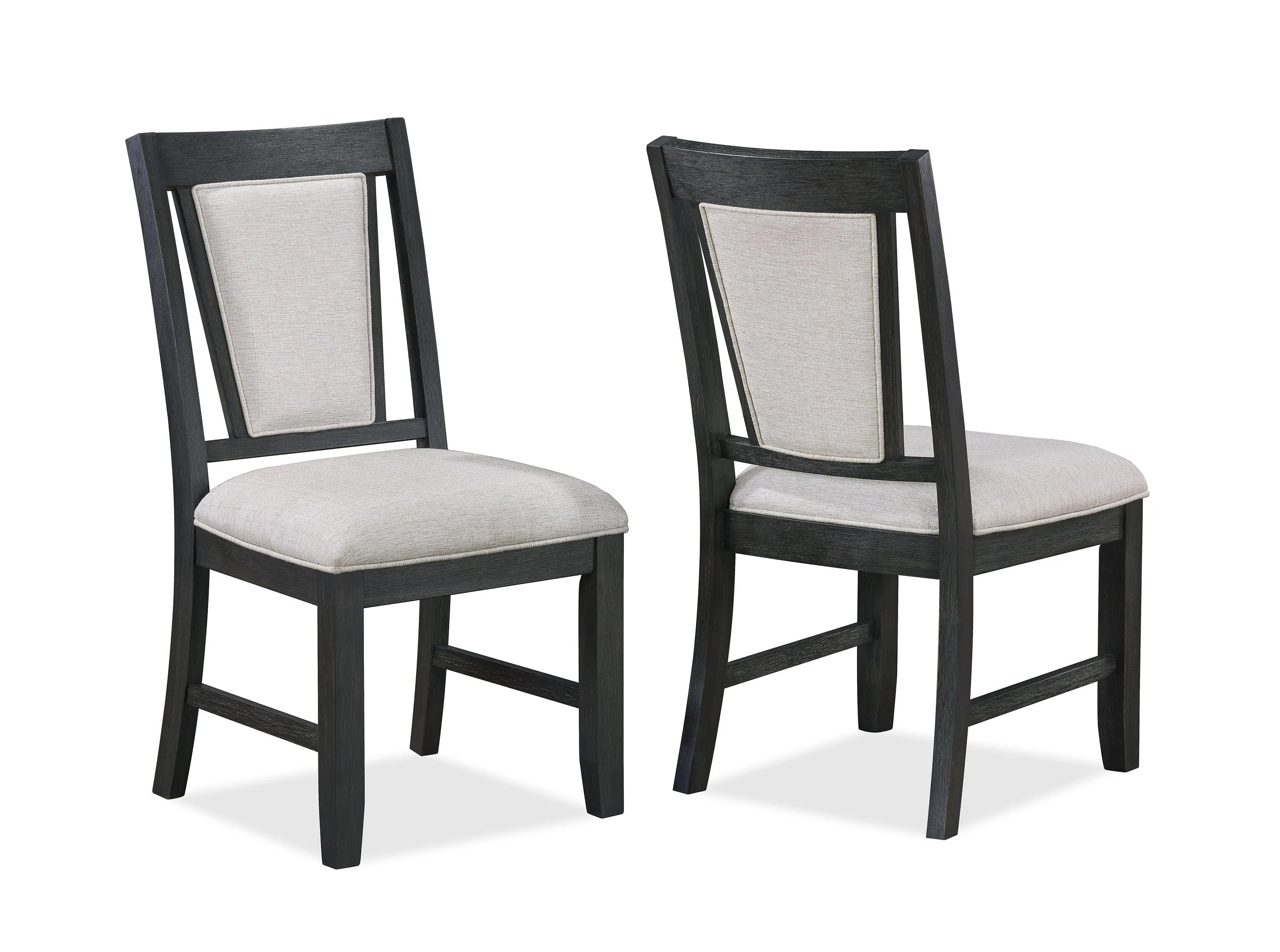 Stevens Charcoal Black and Light Gray Dining Chair, Set of 2