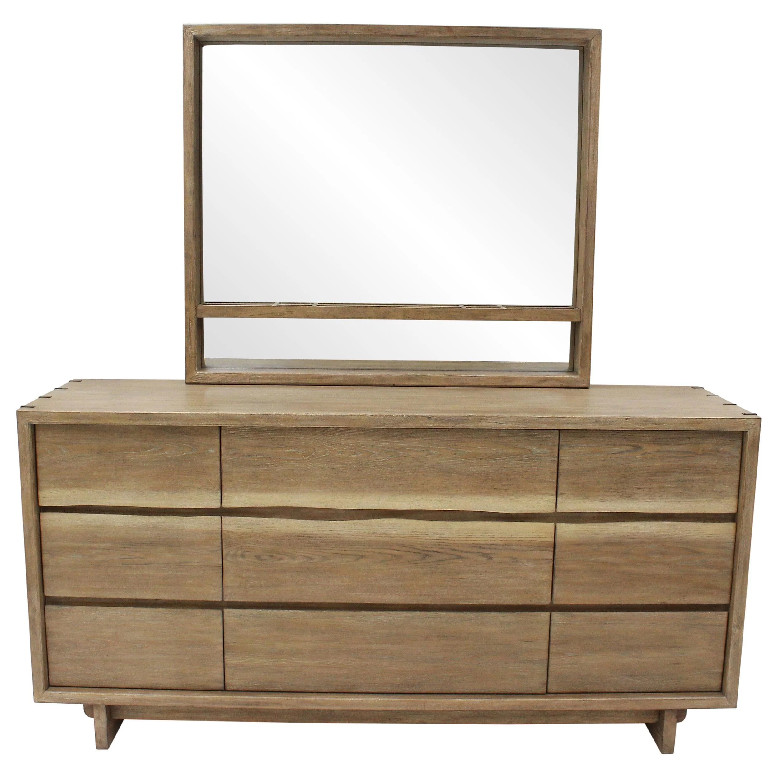 Stillwater Weathered Oak Dresser Mirror with Jewelry Shelf - Image 2