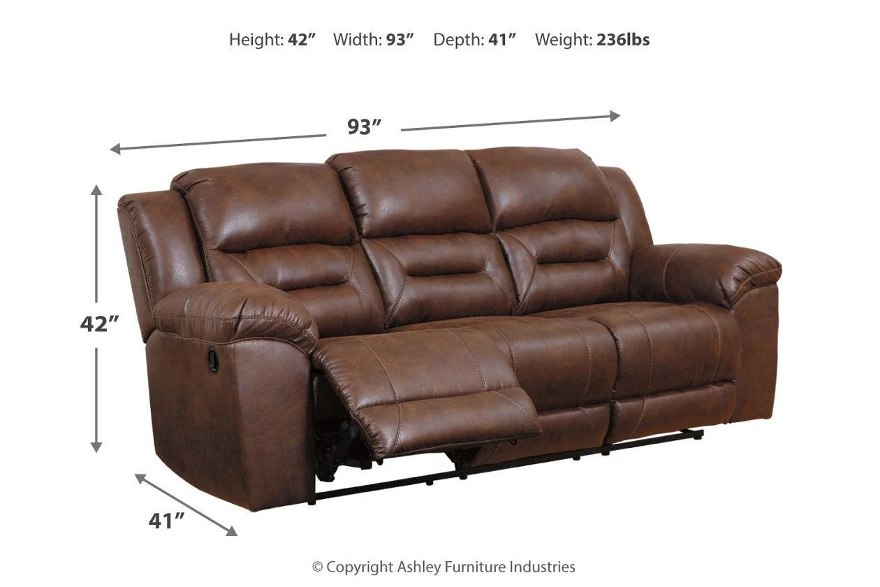 Stoneland Chocolate Manual Reclining Sofa - Image 4