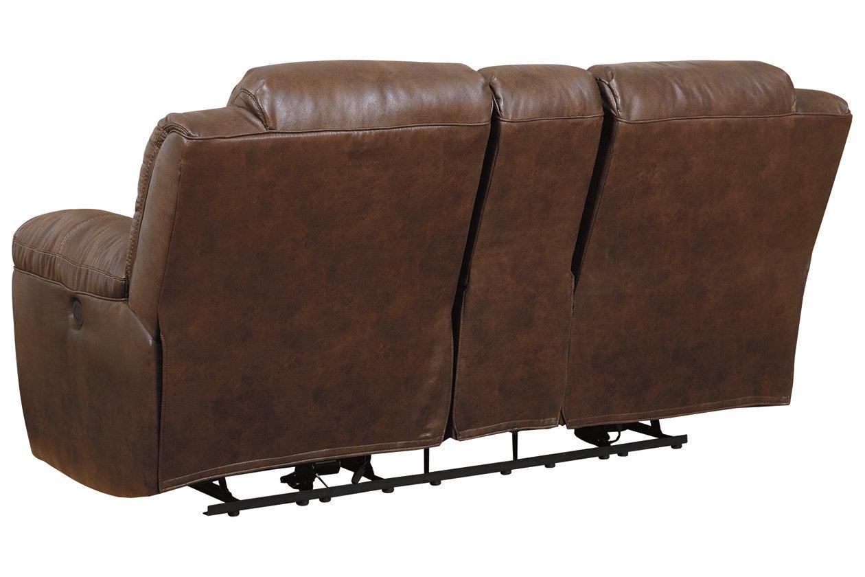 Stoneland Chocolate Power Reclining Loveseat with Console - Image 4