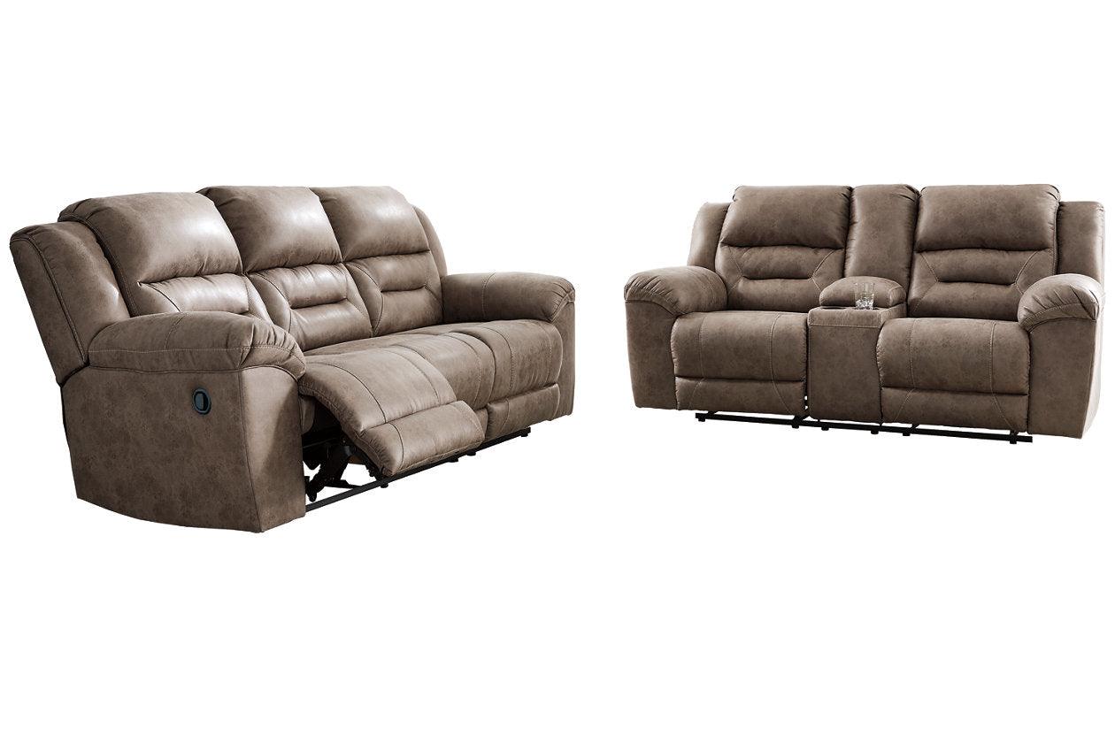 Stoneland Fossil Manual Reclining Sofa and Loveseat - Image 4