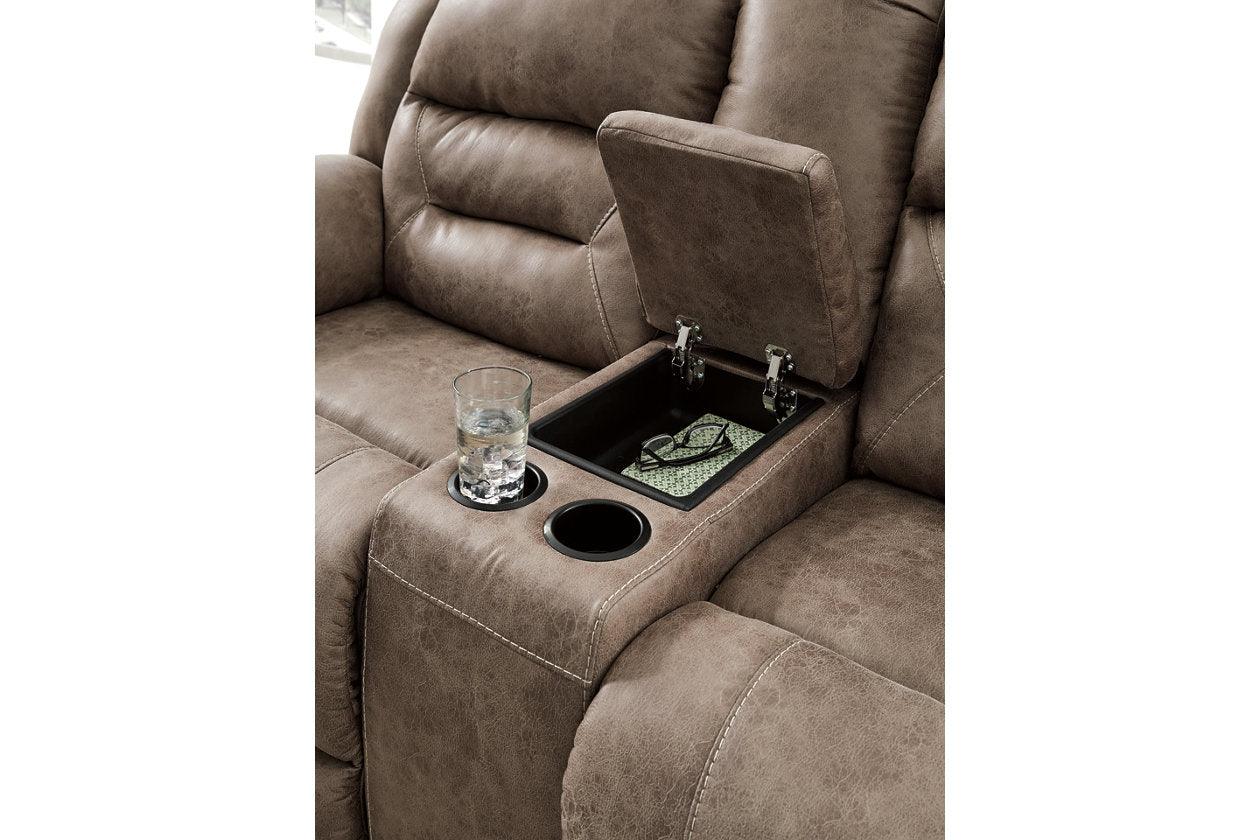 Stoneland Fossil Power Reclining Loveseat with Console - Image 5