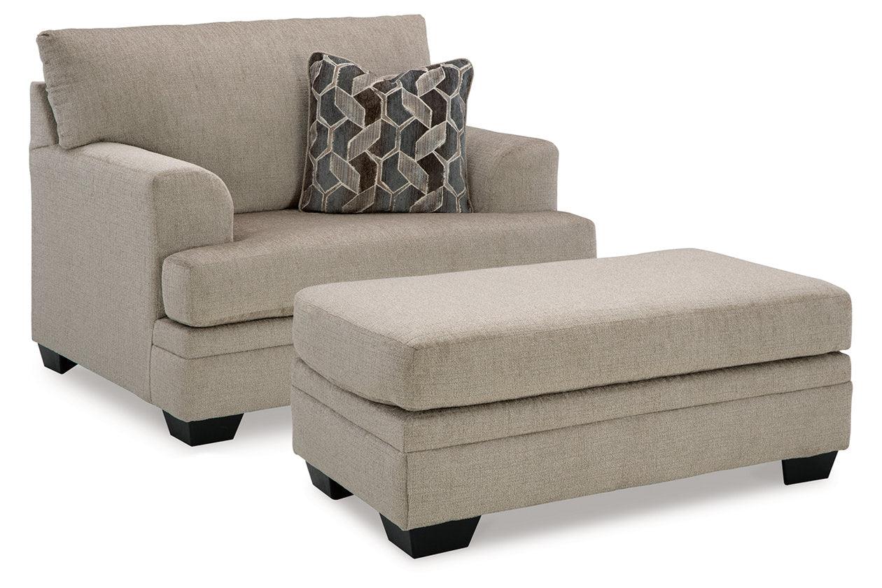 Stonemeade Taupe Oversized Chair and Ottoman