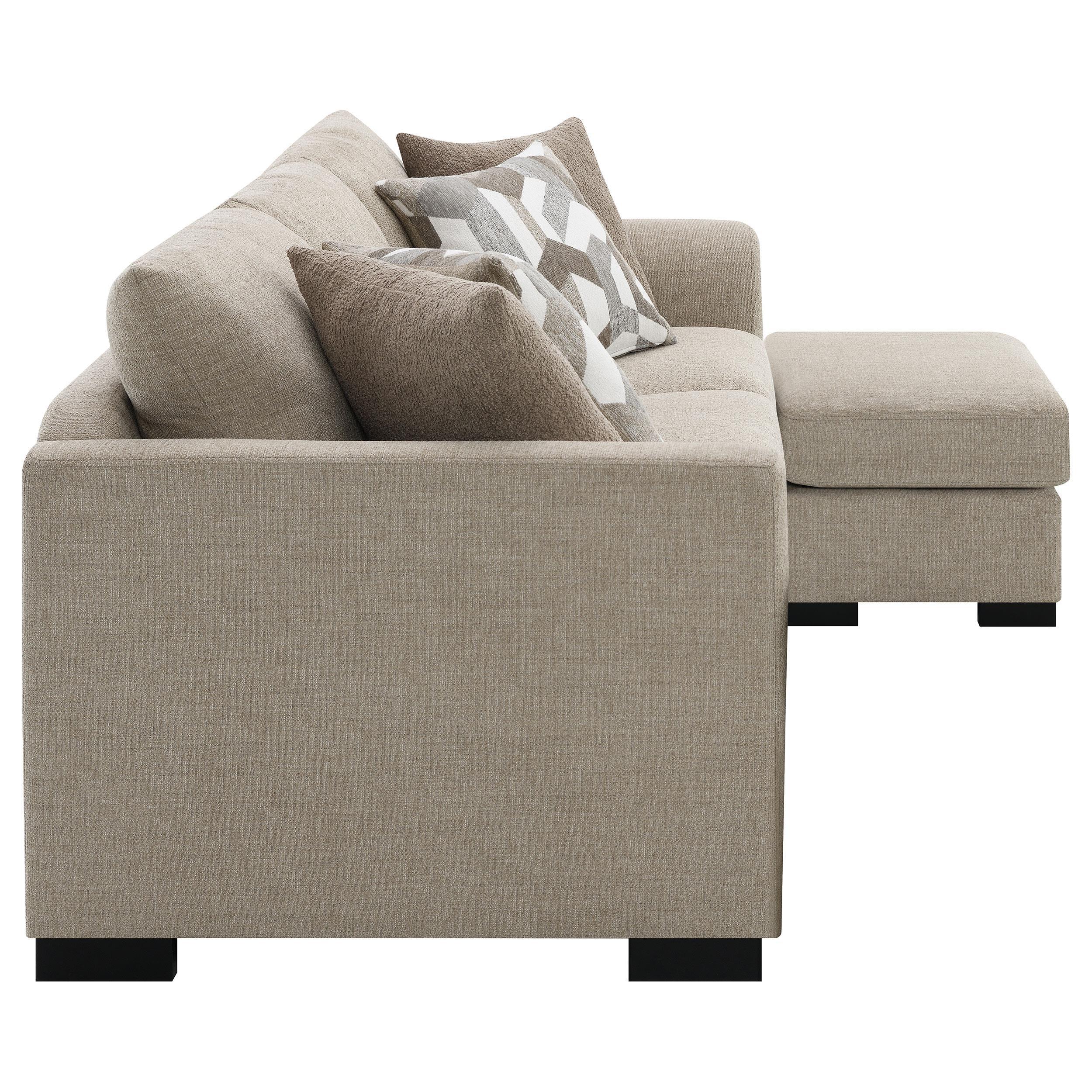 Storey Camel Upholstered Sleeper Sectional Chaise Sofa - Image 14