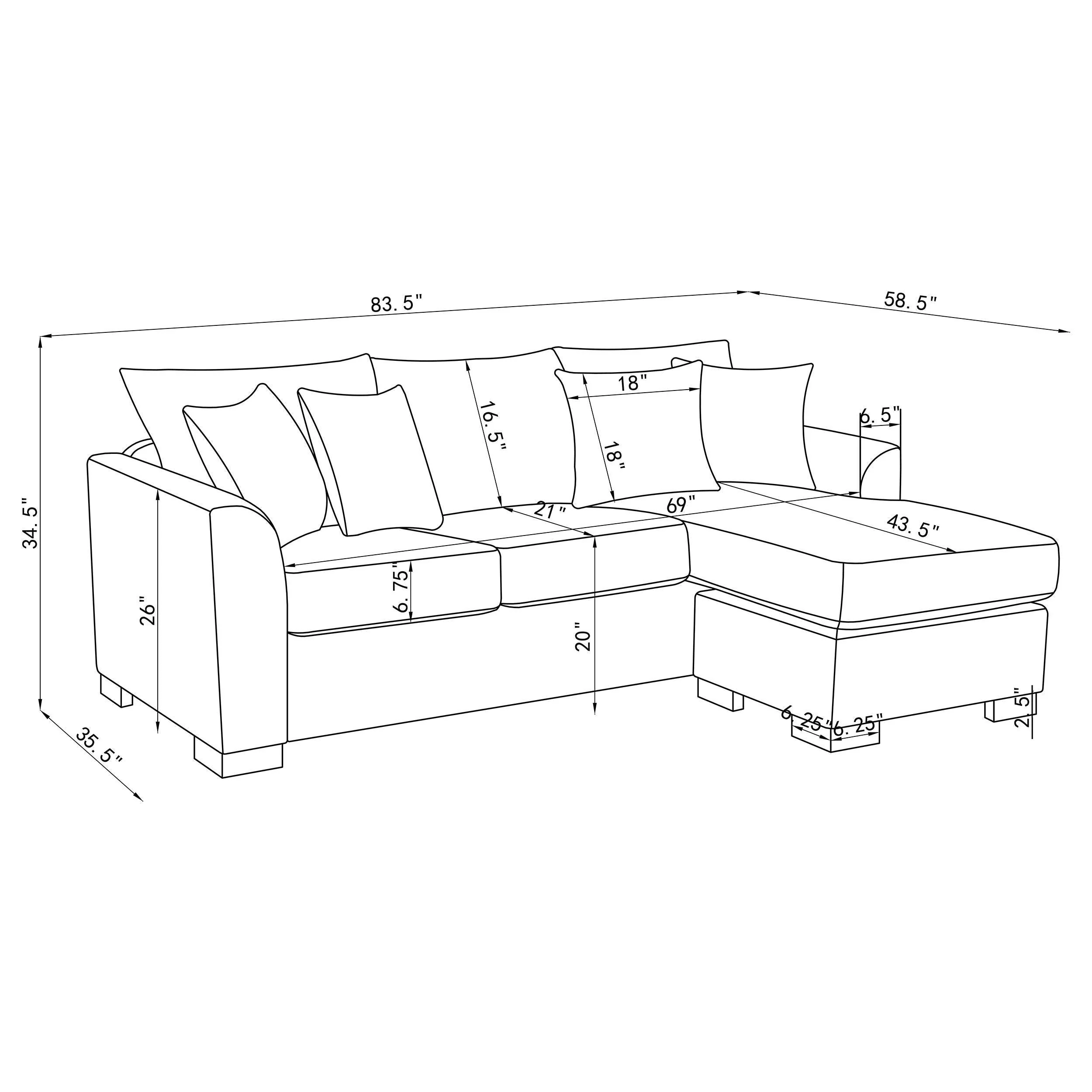 Storey Camel Upholstered Sleeper Sectional Chaise Sofa - Image 20