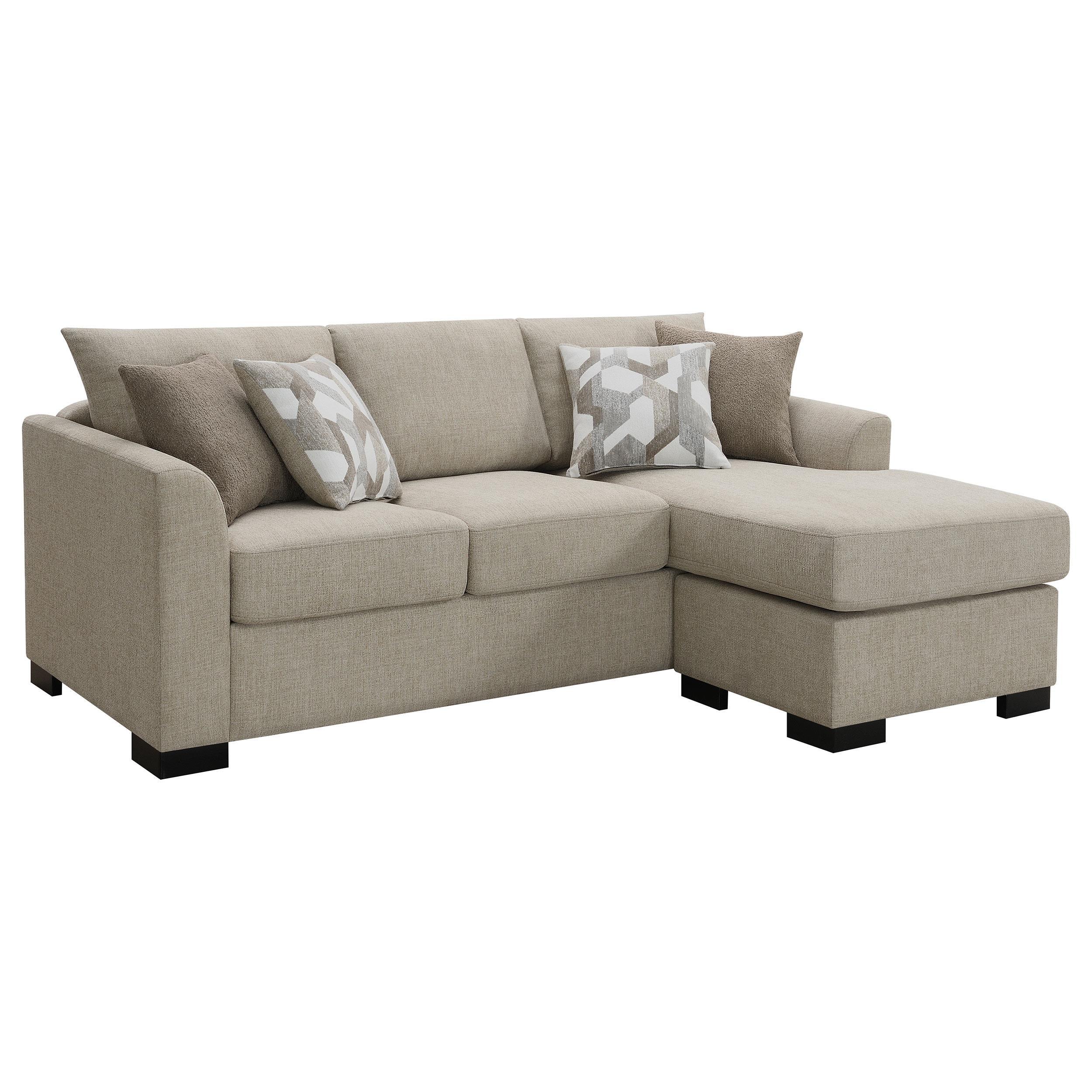 Storey Camel Upholstered Sleeper Sectional Chaise Sofa - Image 3