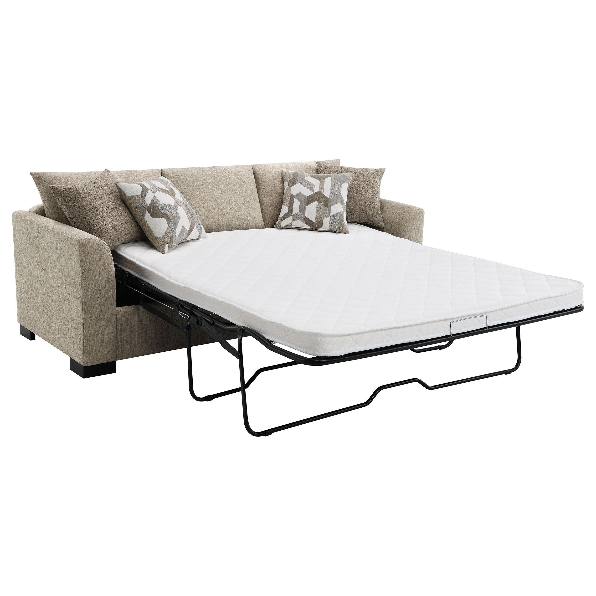 Storey Camel Upholstered Sleeper Sectional Chaise Sofa - Image 5