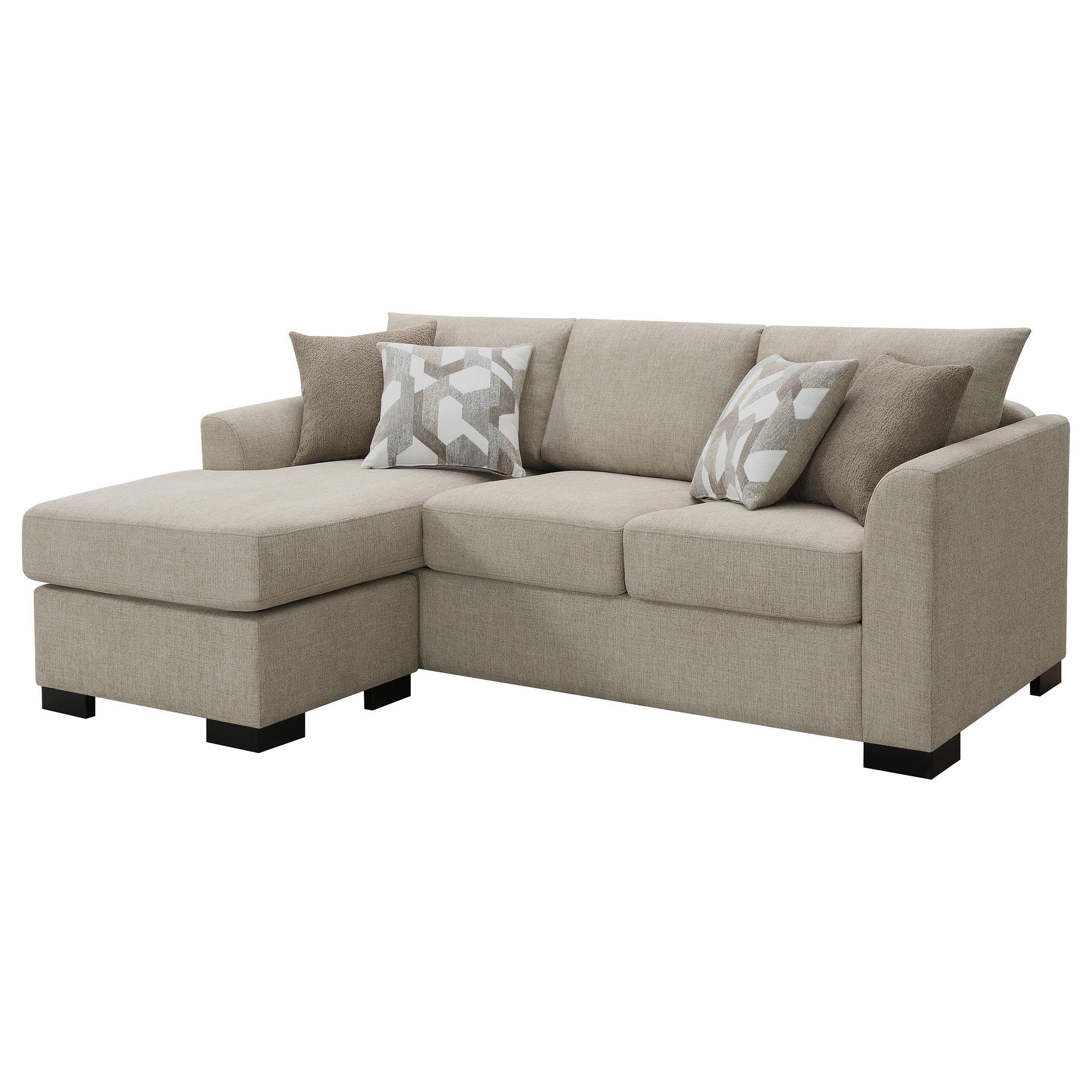 Storey Camel Upholstered Sleeper Sectional Chaise Sofa - Image 6