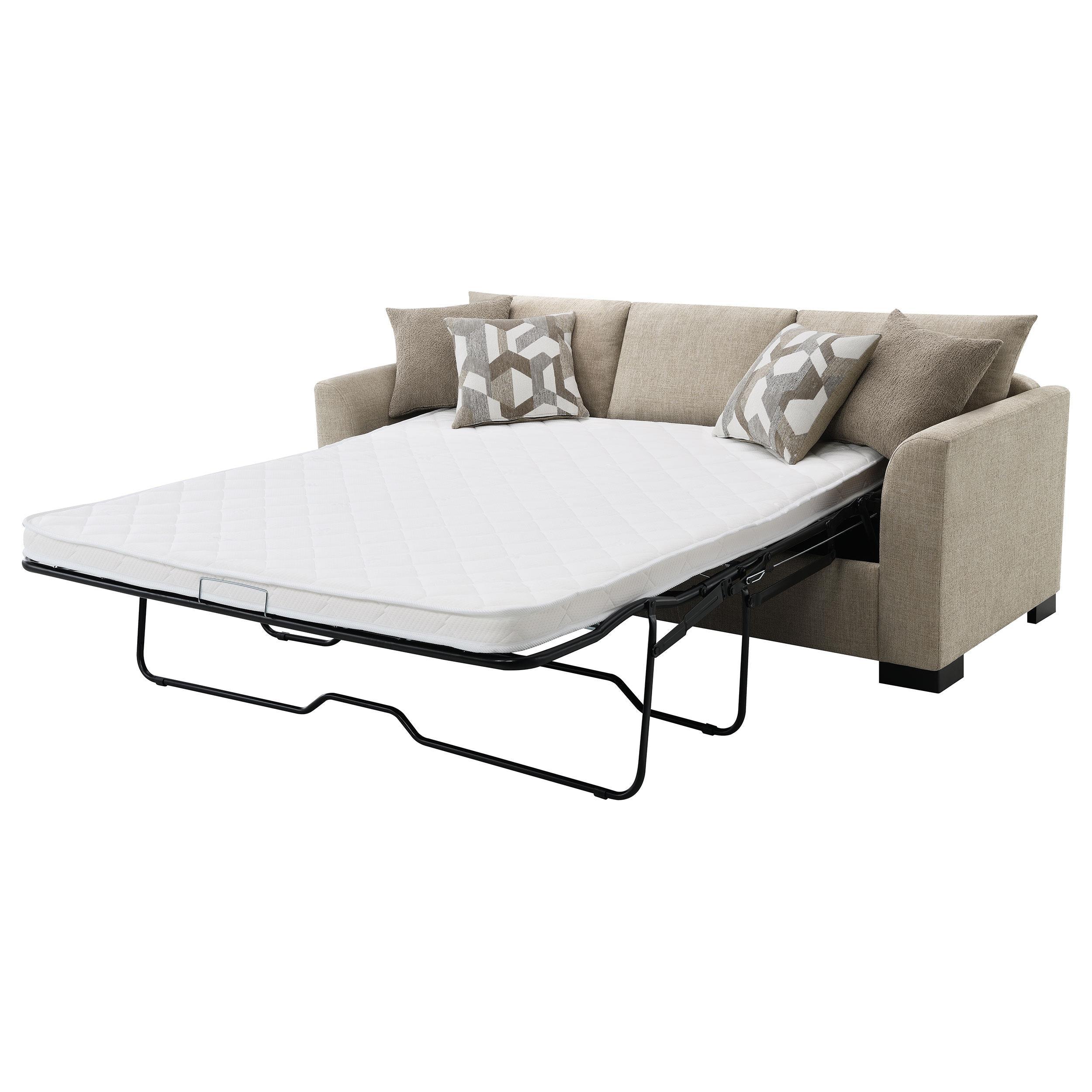 Storey Camel Upholstered Sleeper Sectional Chaise Sofa - Image 8
