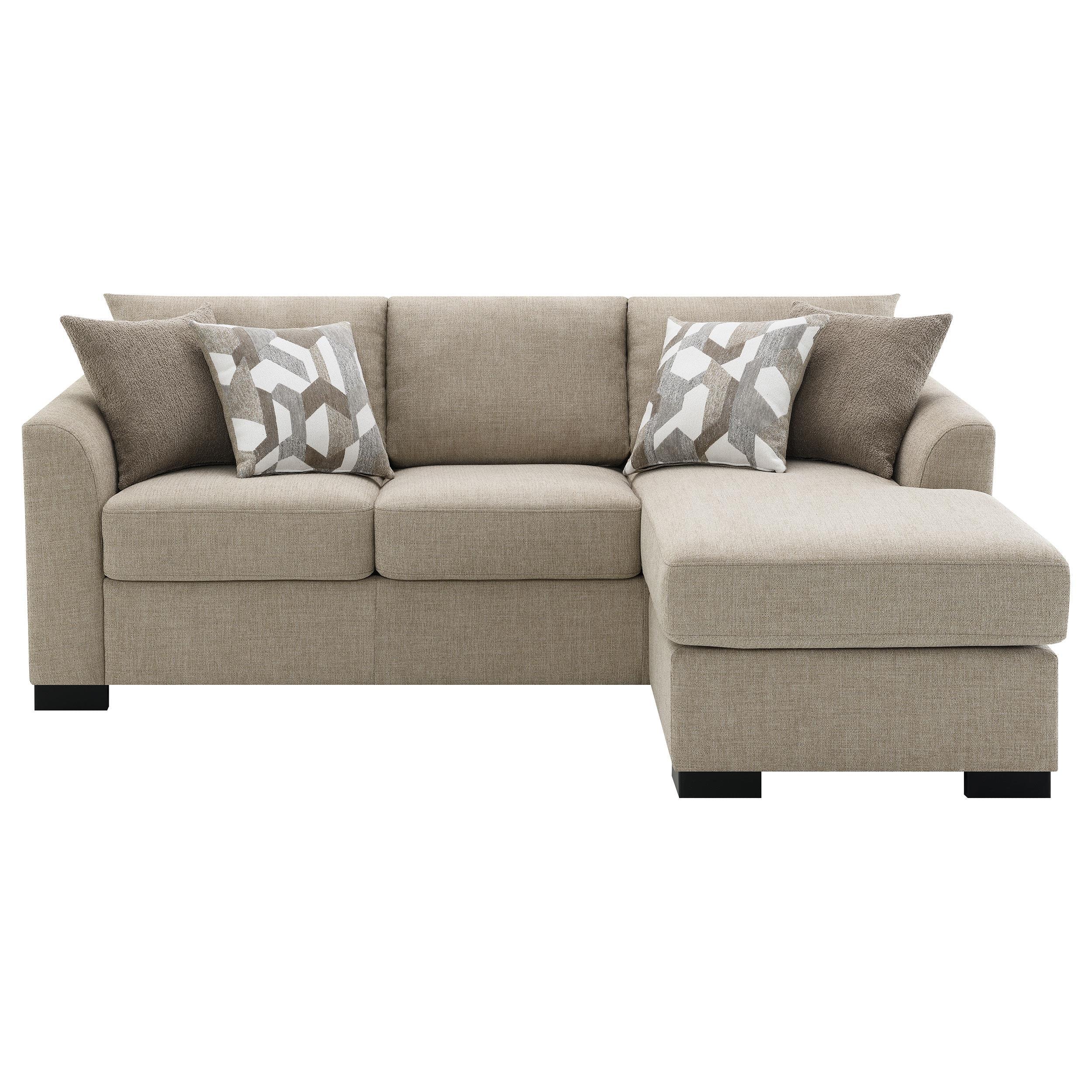 Storey Camel Upholstered Sleeper Sectional Chaise Sofa - Image 9