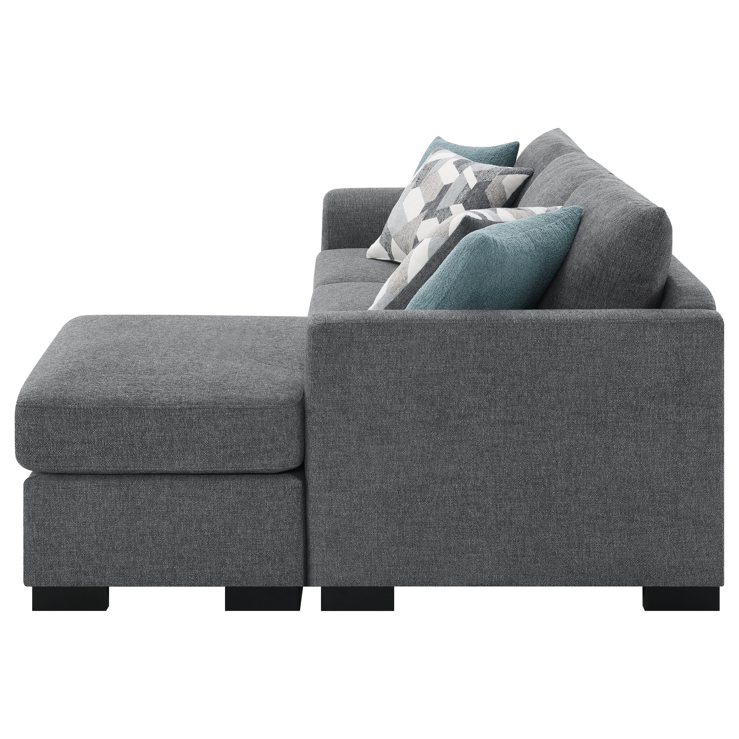 Storey Grey Upholstered Sleeper Sectional Chaise Sofa - Image 11