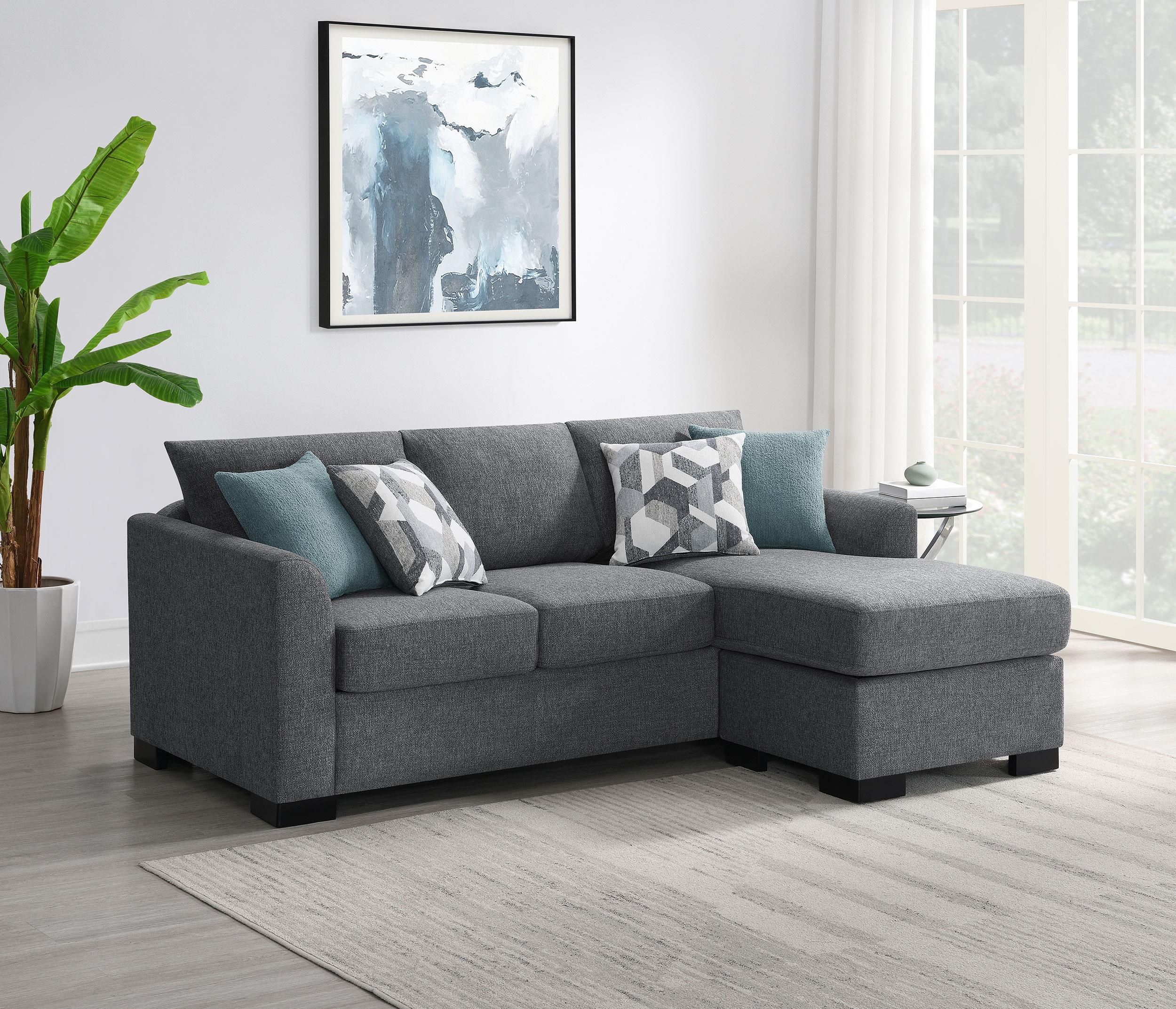 Storey Grey Upholstered Sleeper Sectional Chaise Sofa - Image 20